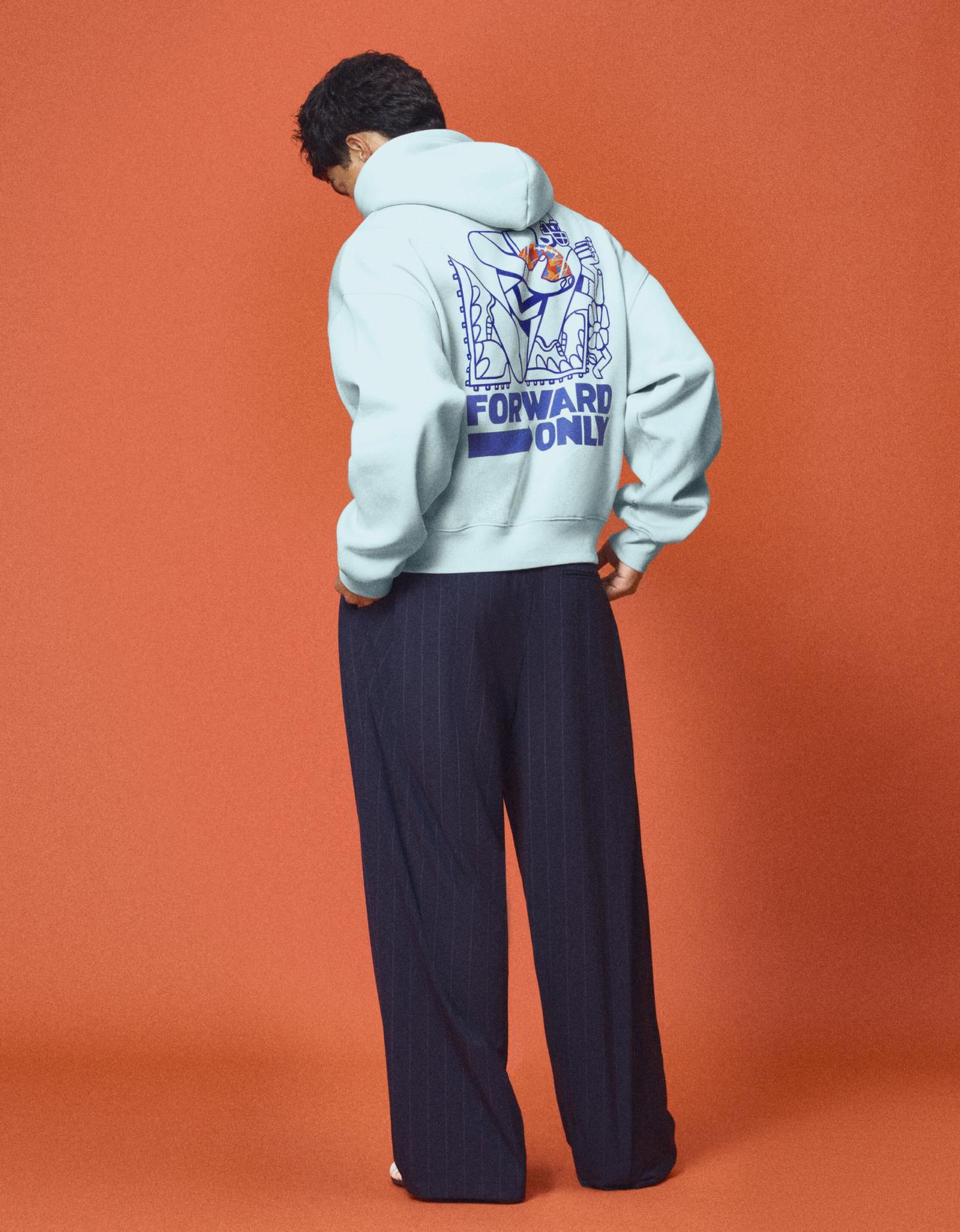 NATHAN WALKER cotton blend hood — Light blue