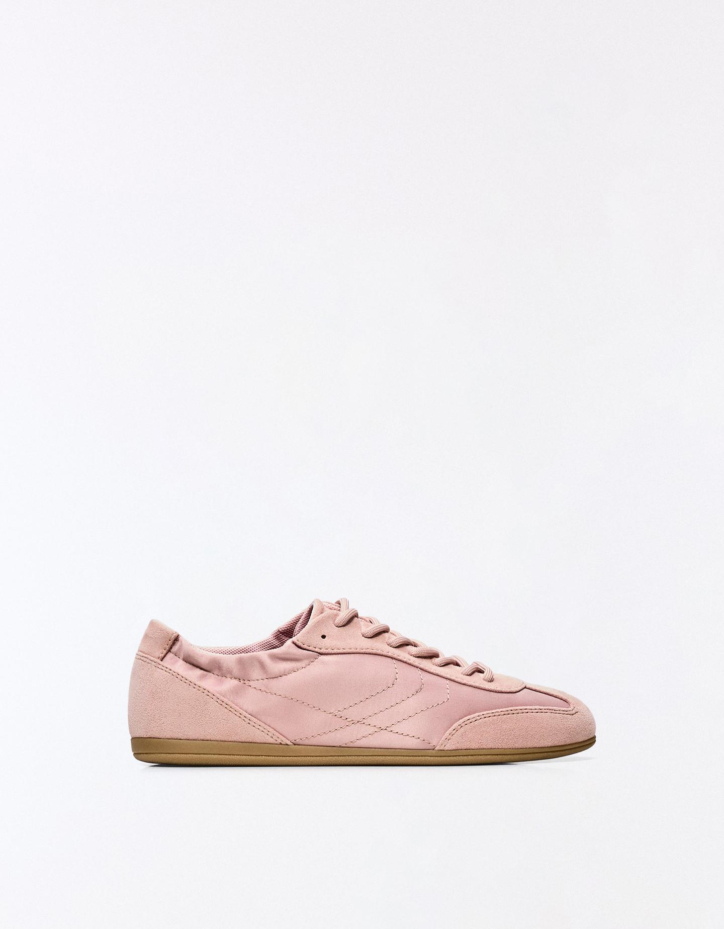 Bershka buty sportowe na cienkiej podeszwie różowy