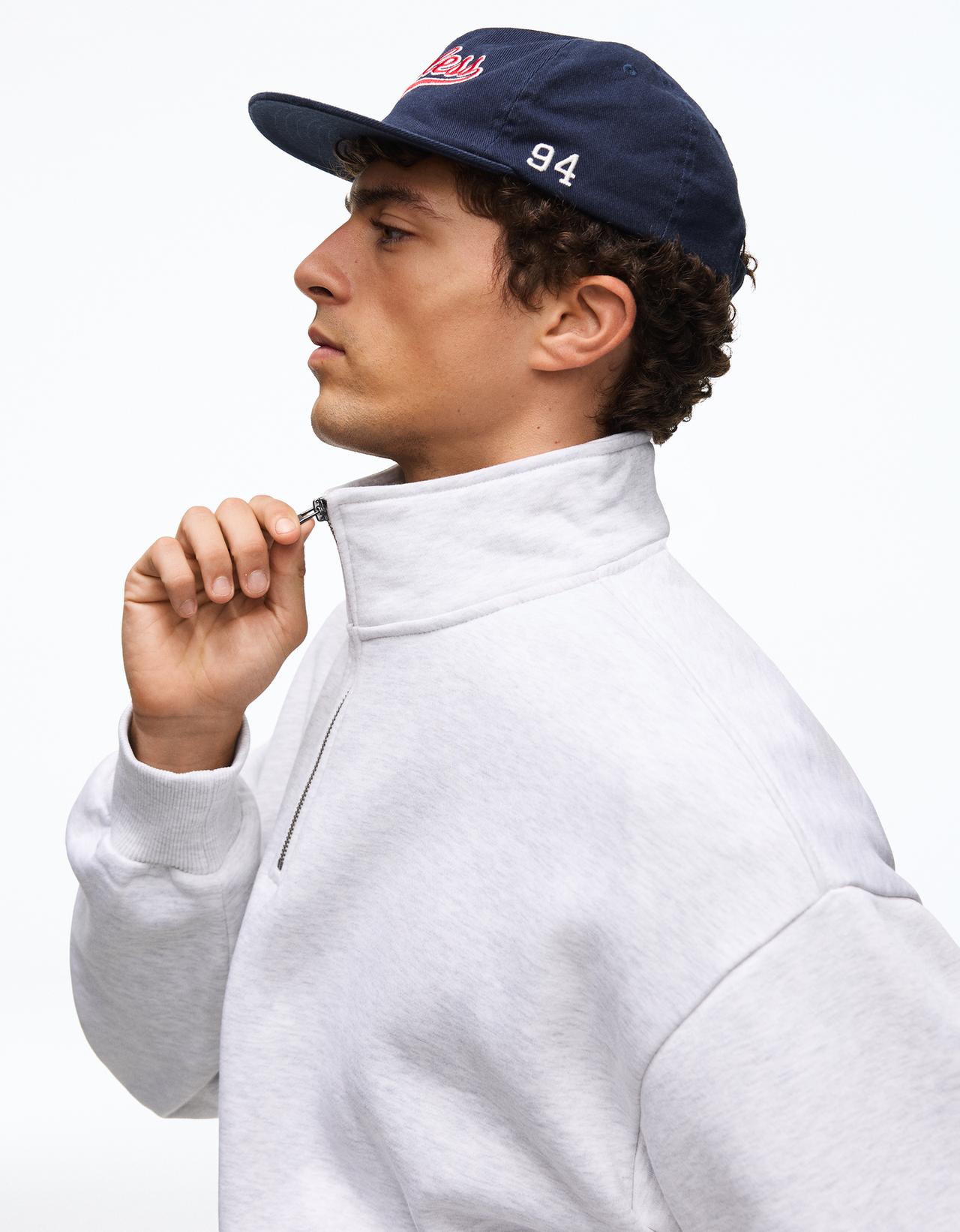 Half-length zip sweatshirt — Grey