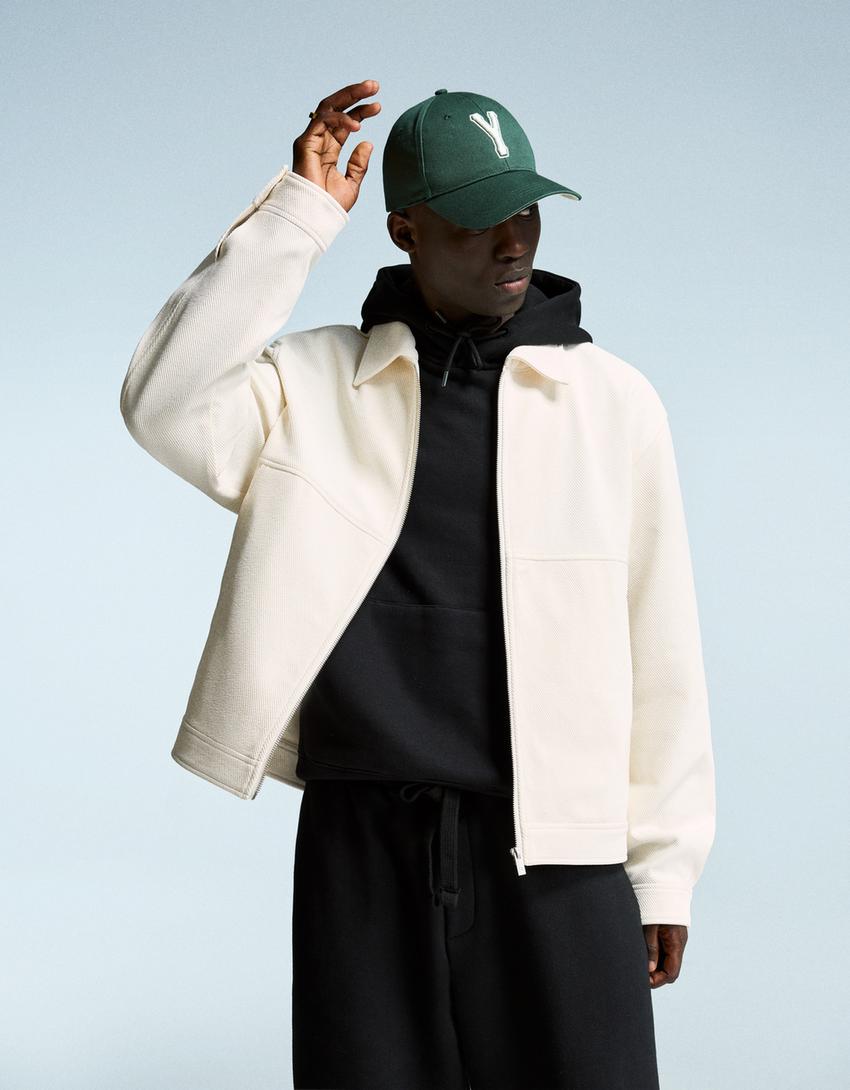 Textured jacket-Stone-0