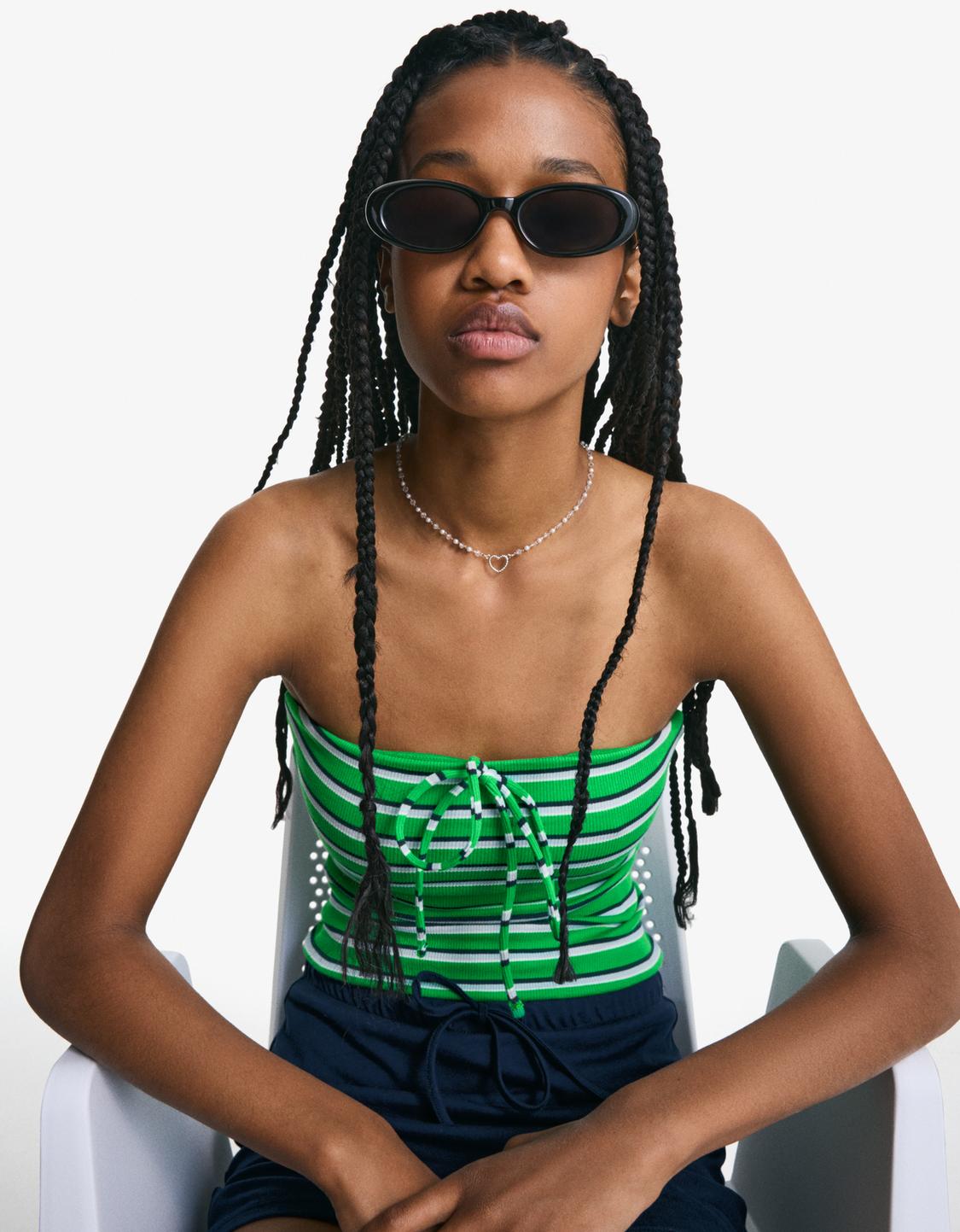 Rustic strappy bandeau top