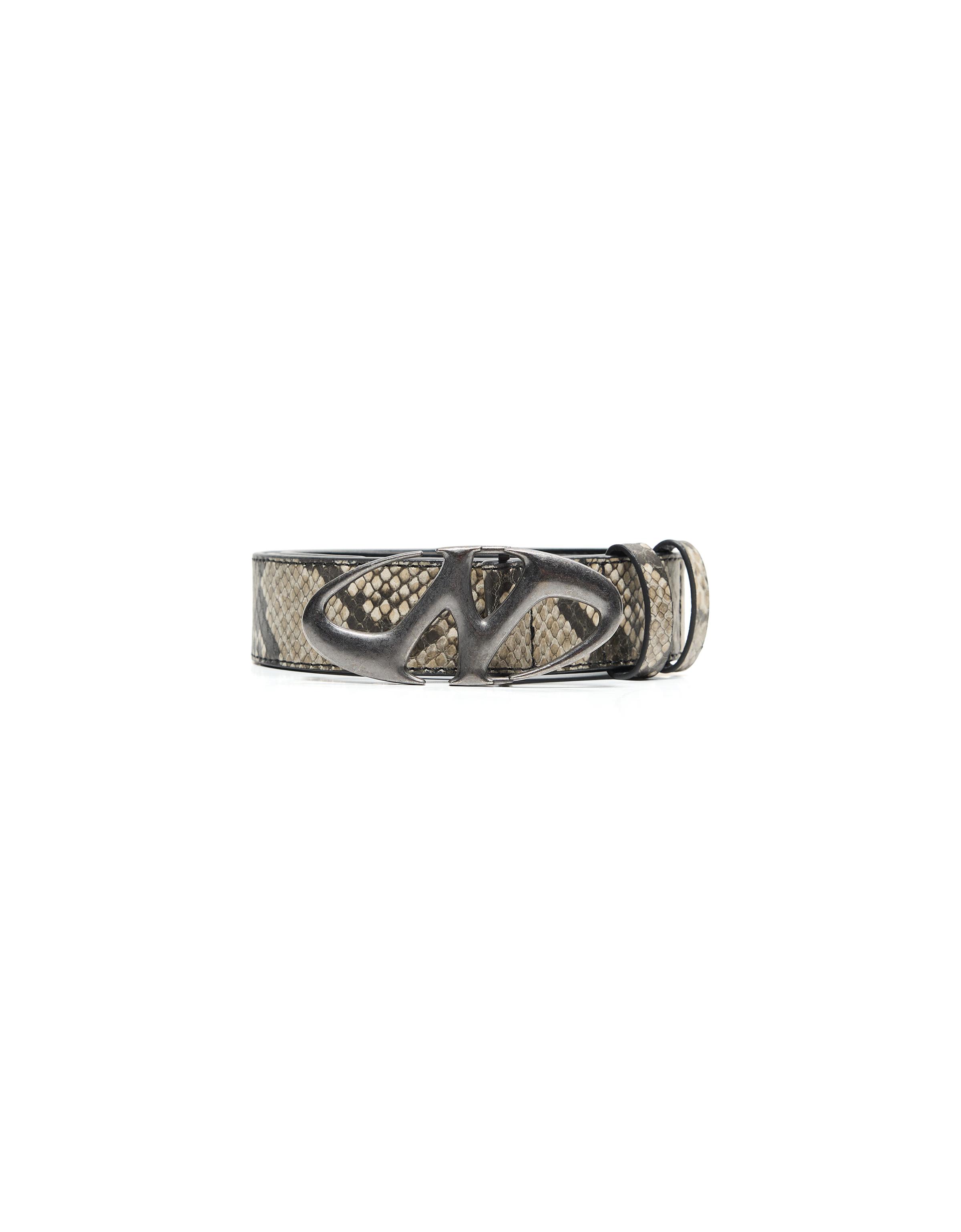 Animal print buckle belt — Mink