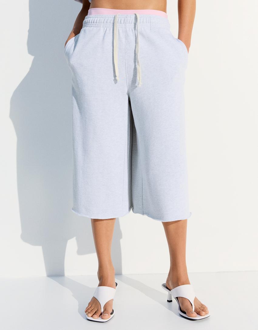 Şardonlu bermuda-Gri