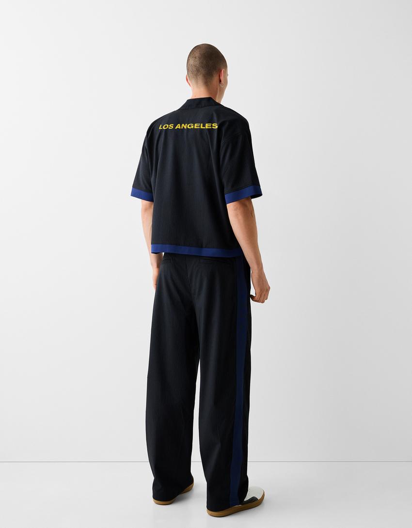 LA Galaxy tailored trousers with side stripe-Black