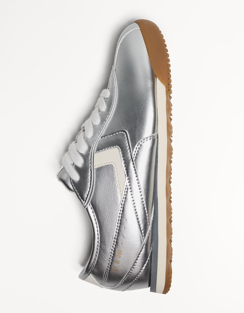 Buty sportowe retro-Srebrny-3