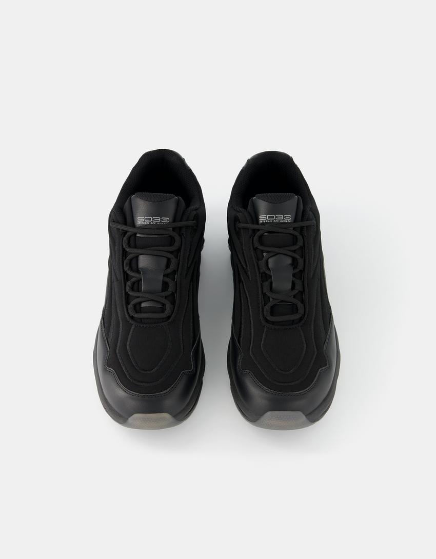 حذاء رياضي رجالي بنعل بدبابيس معدنية-أسود-5