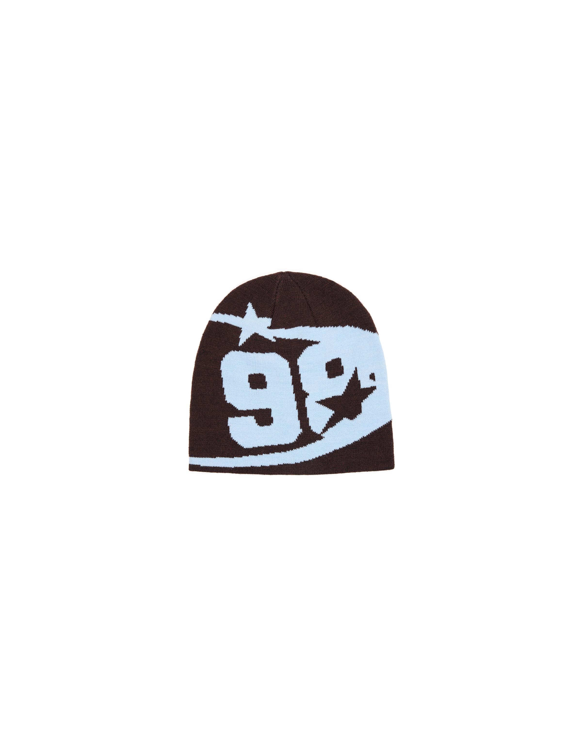 Graphic knit beanie — White
