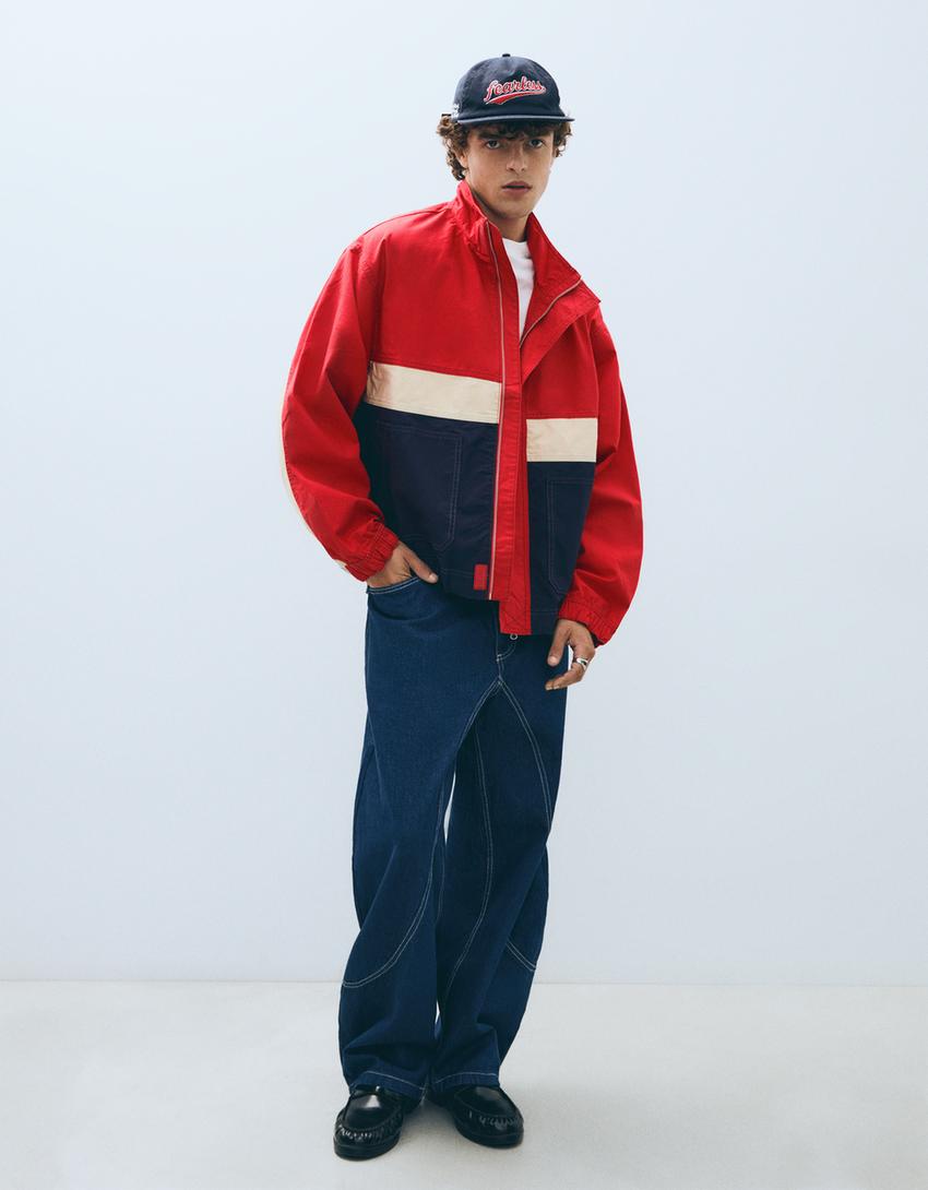 Windjacke mit Reißverschluss-Rot