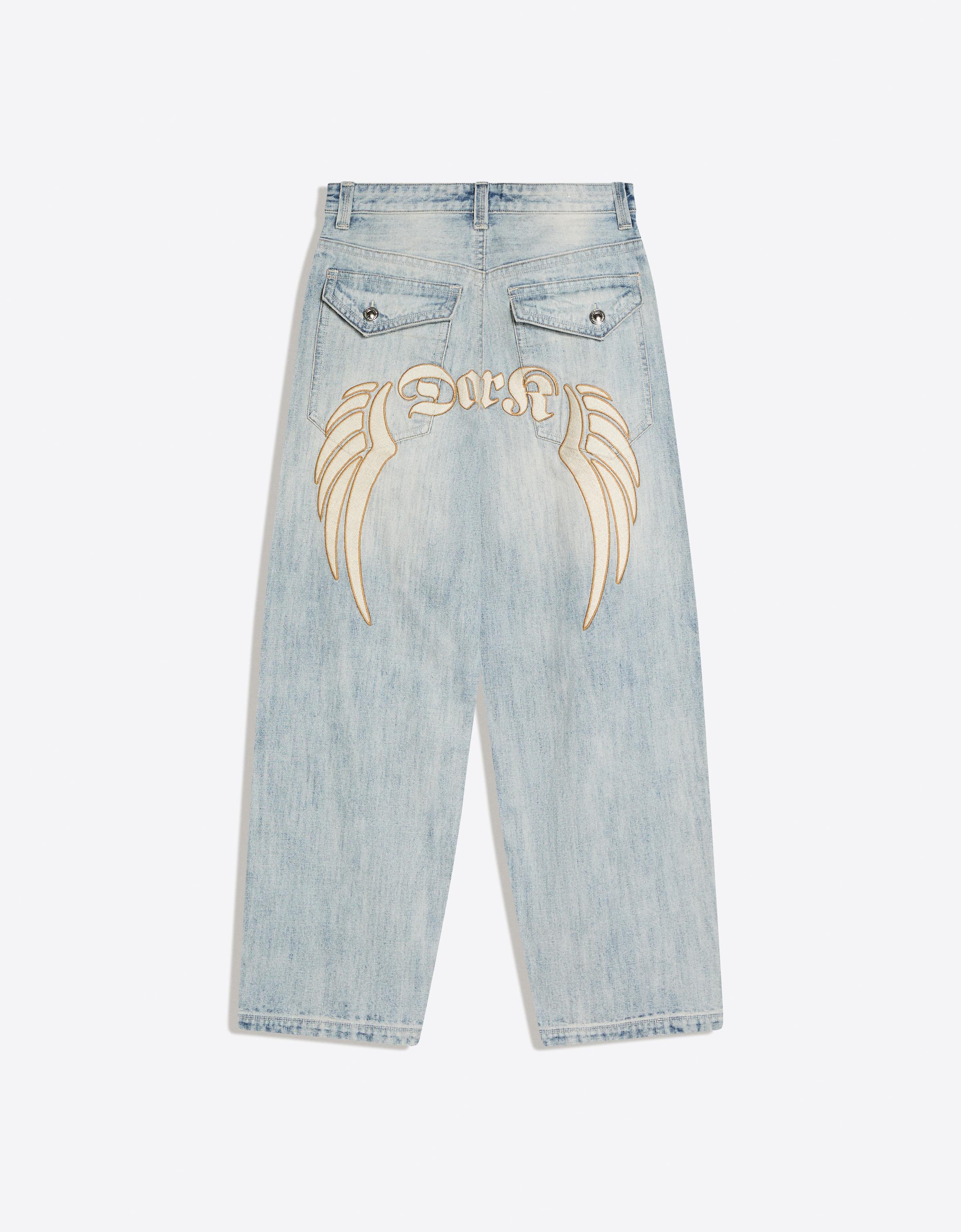 İşlemeli super baggy fit jean - Görsel 13