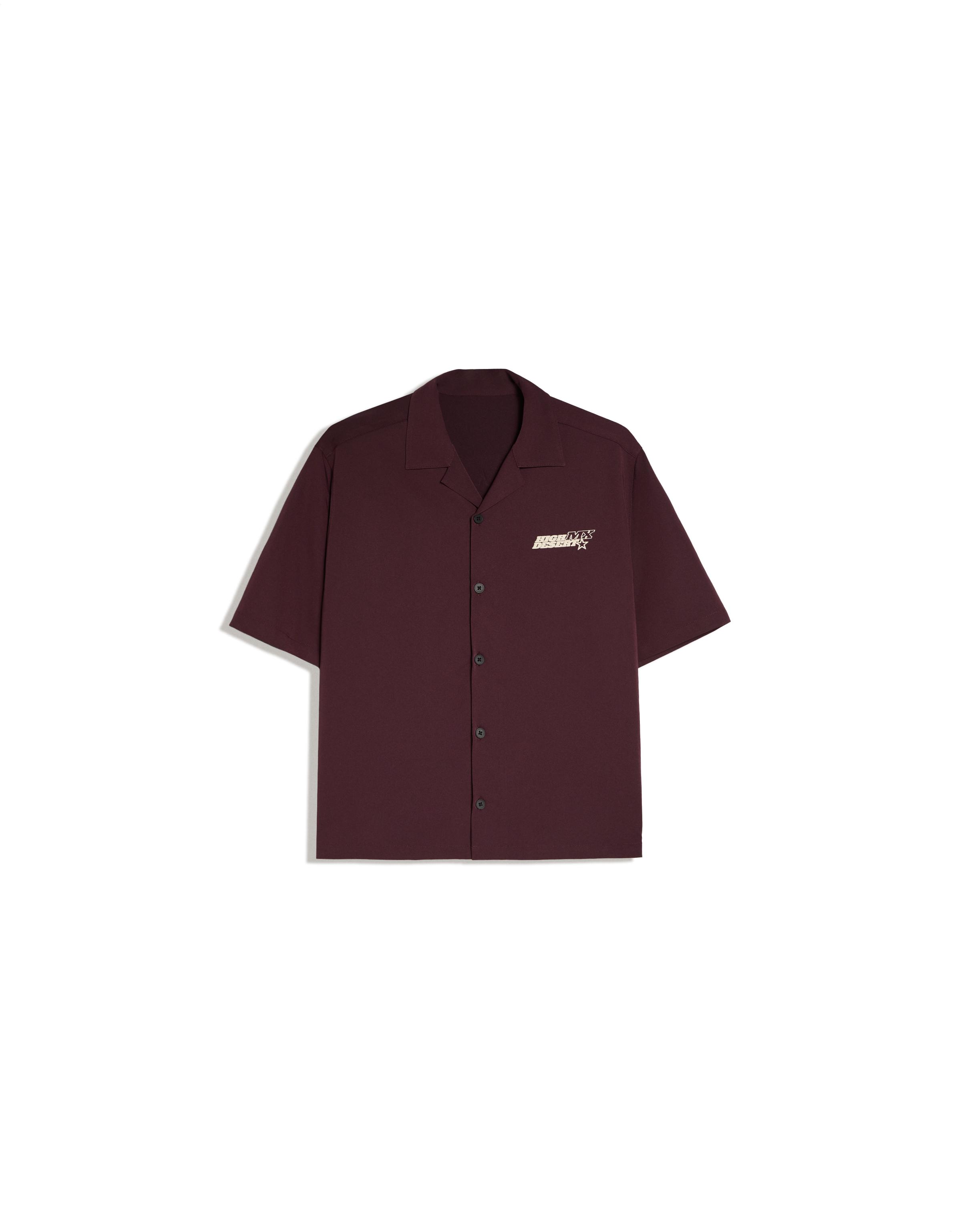 Short sleeve boxy print shirt — Maroon