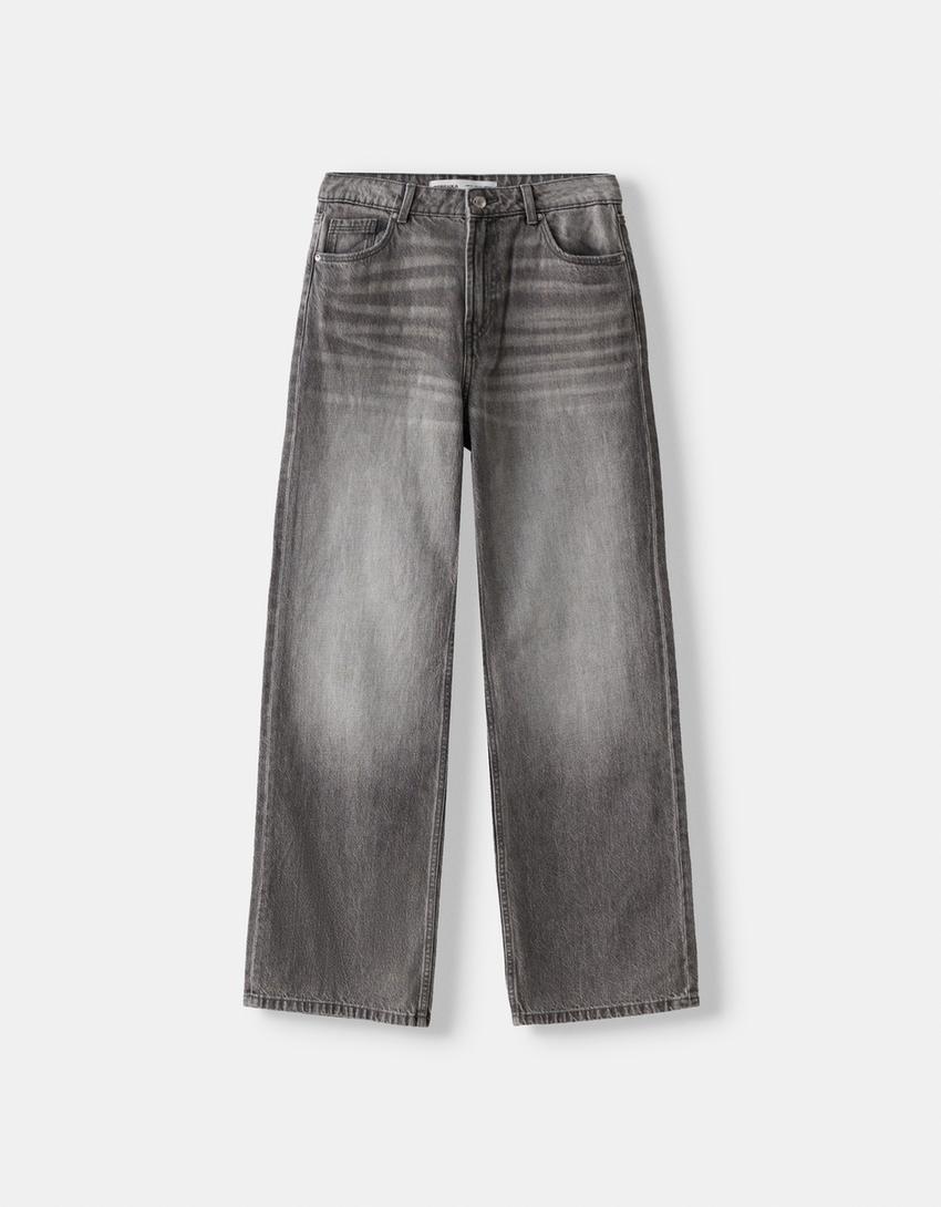 Jeans im Baggy-Hosen-Fit-Dunkelgrau