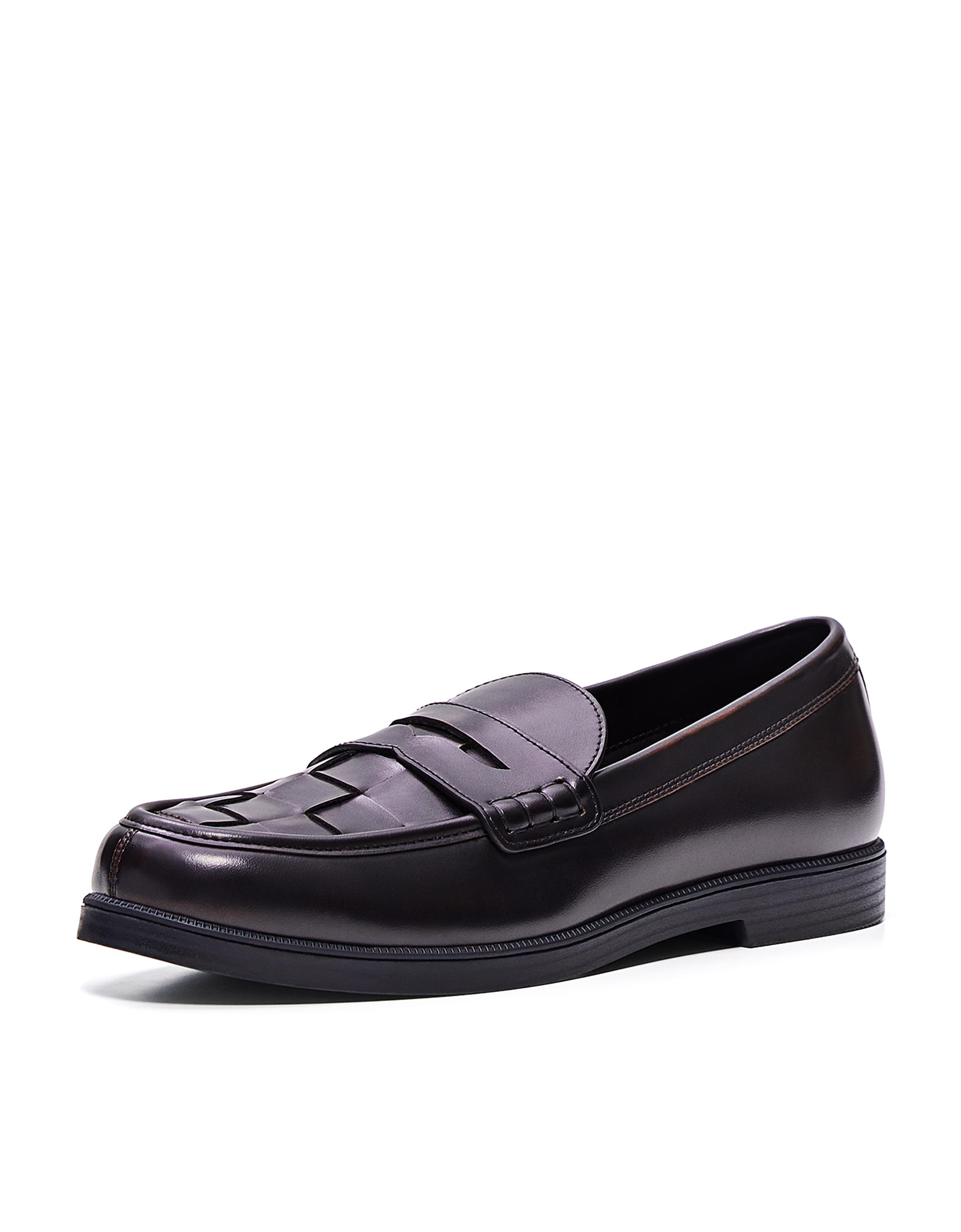 Fine braided loafers — Brown
