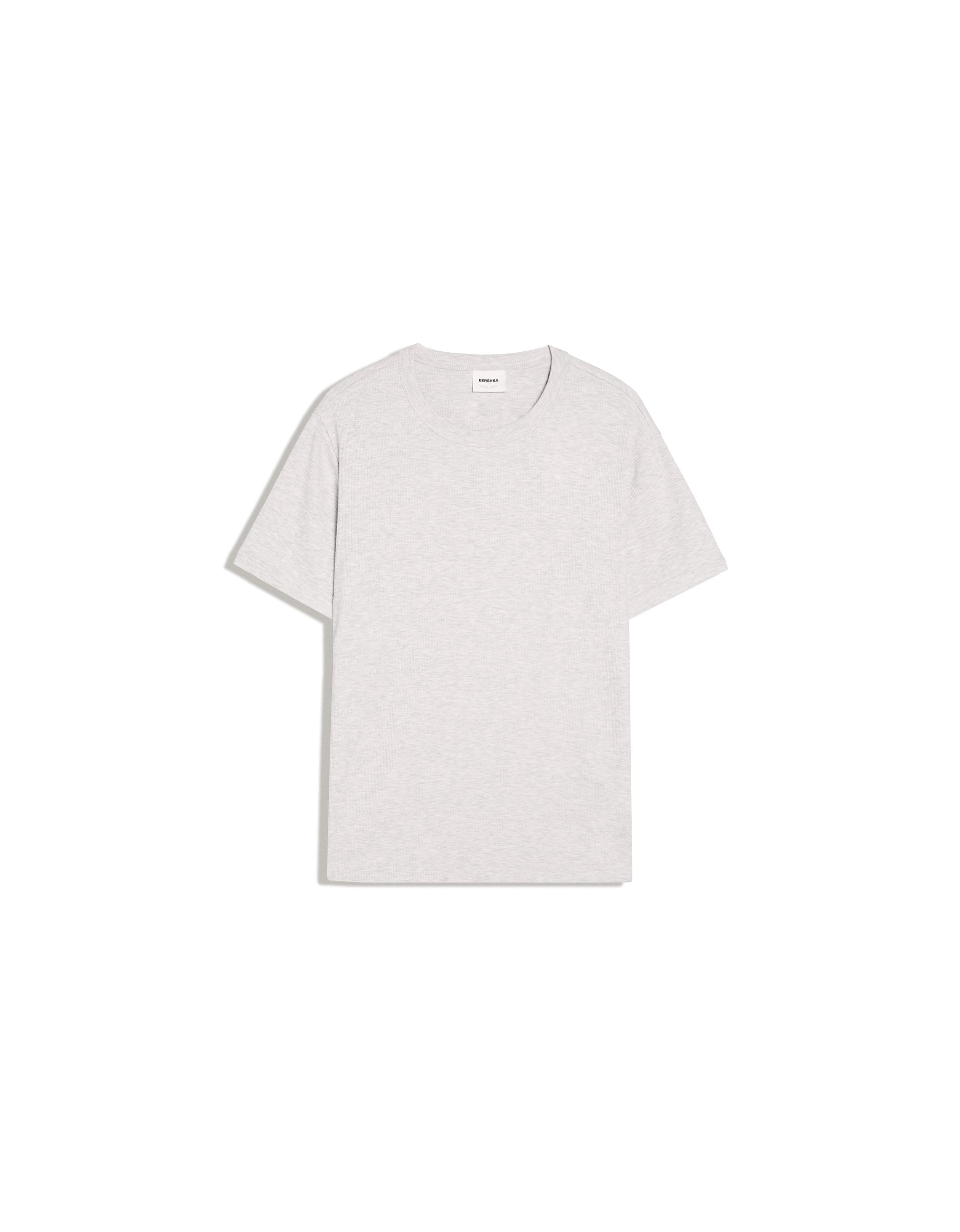 Slim fit ribbed T-shirt — Grey