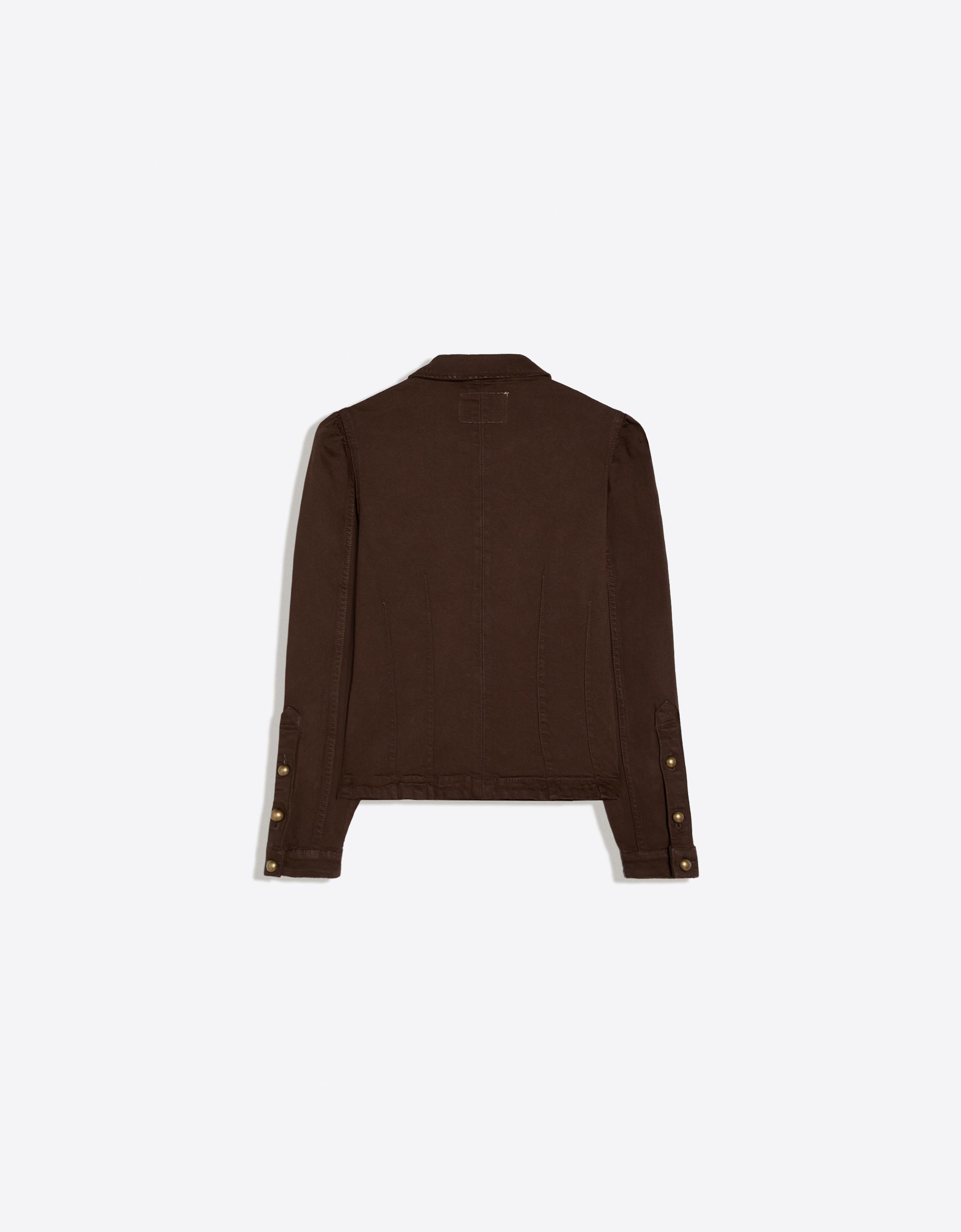 Button-up denim jacket — Brown