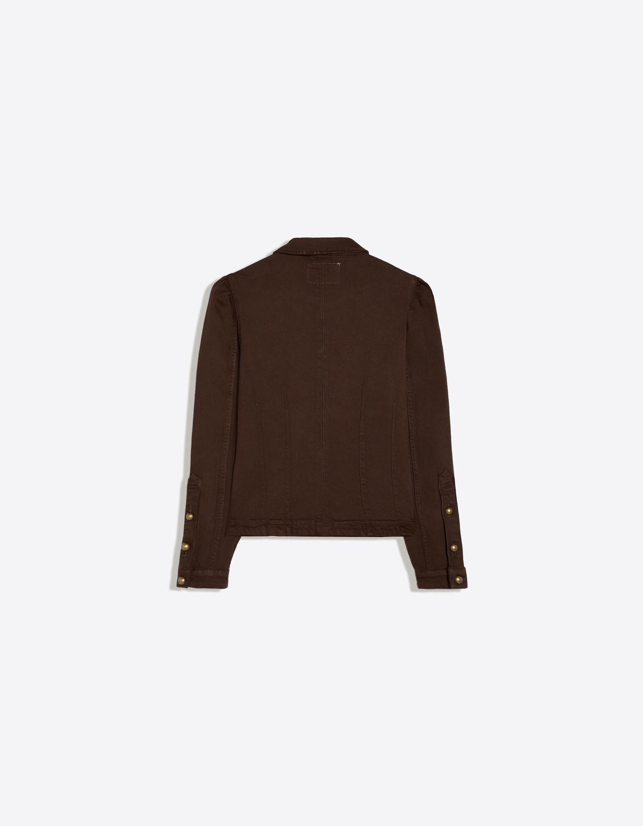 Button-up denim jacket — Brown