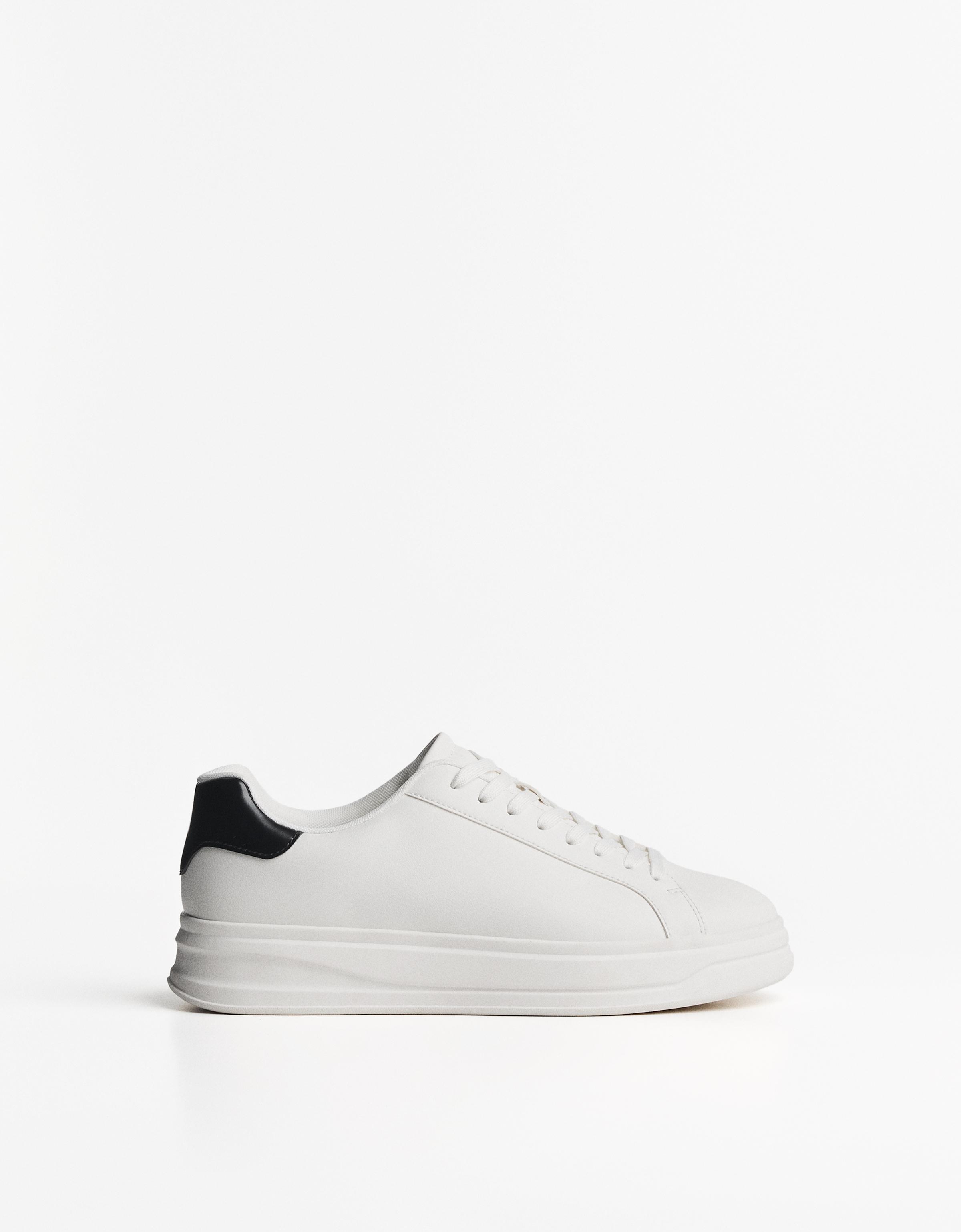 Bershka Basic-Sneaker Herren 40 Weiss