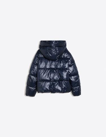 Oversize water repellent hooded quilted jacket — Navy 6