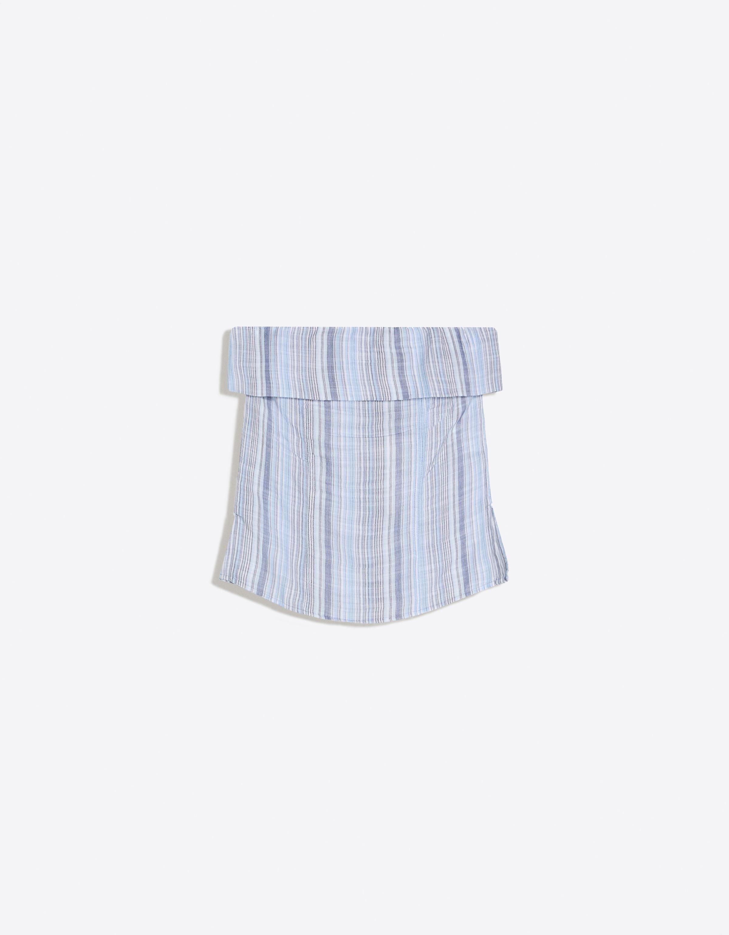 Striped bandeau top — Light blue