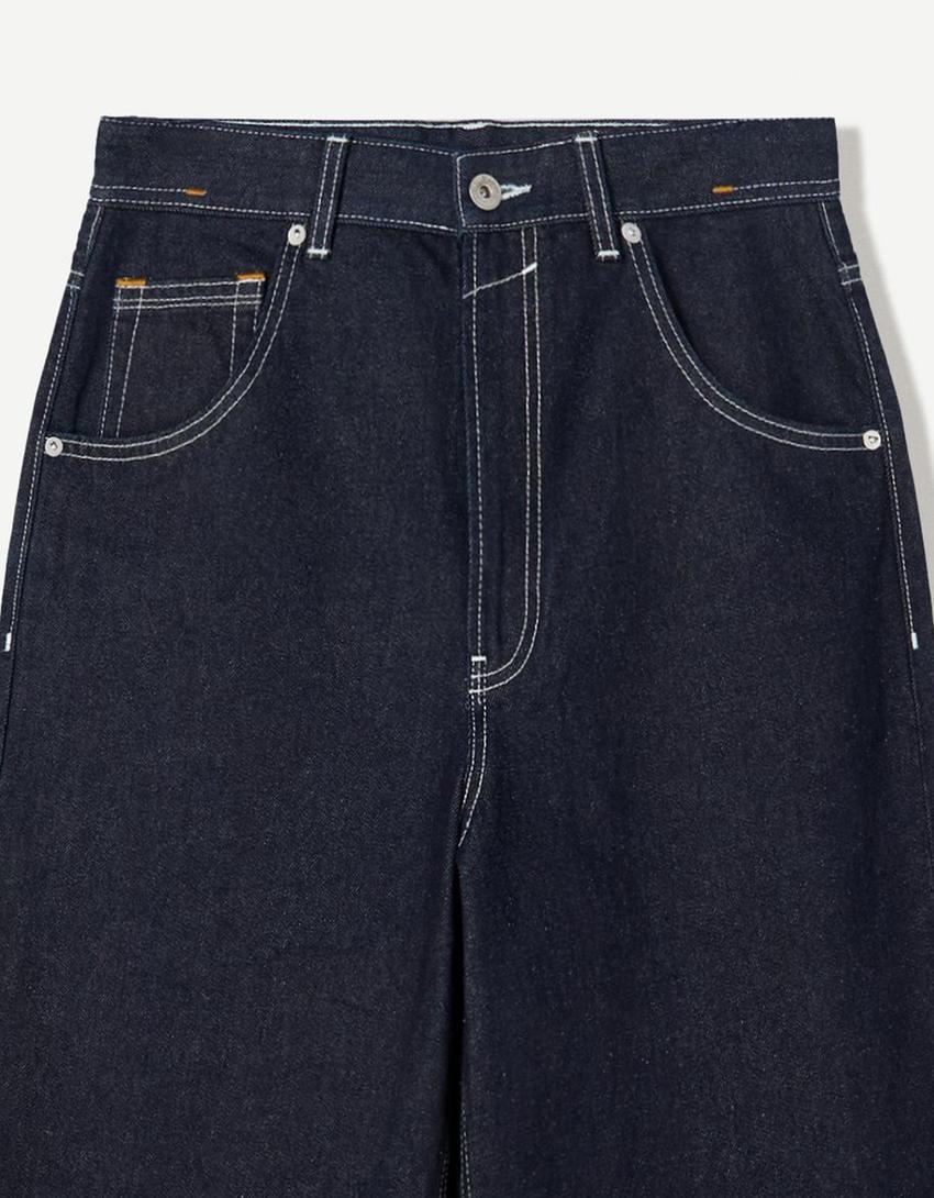 Super baggy fit jean-Denizci mavisi-2