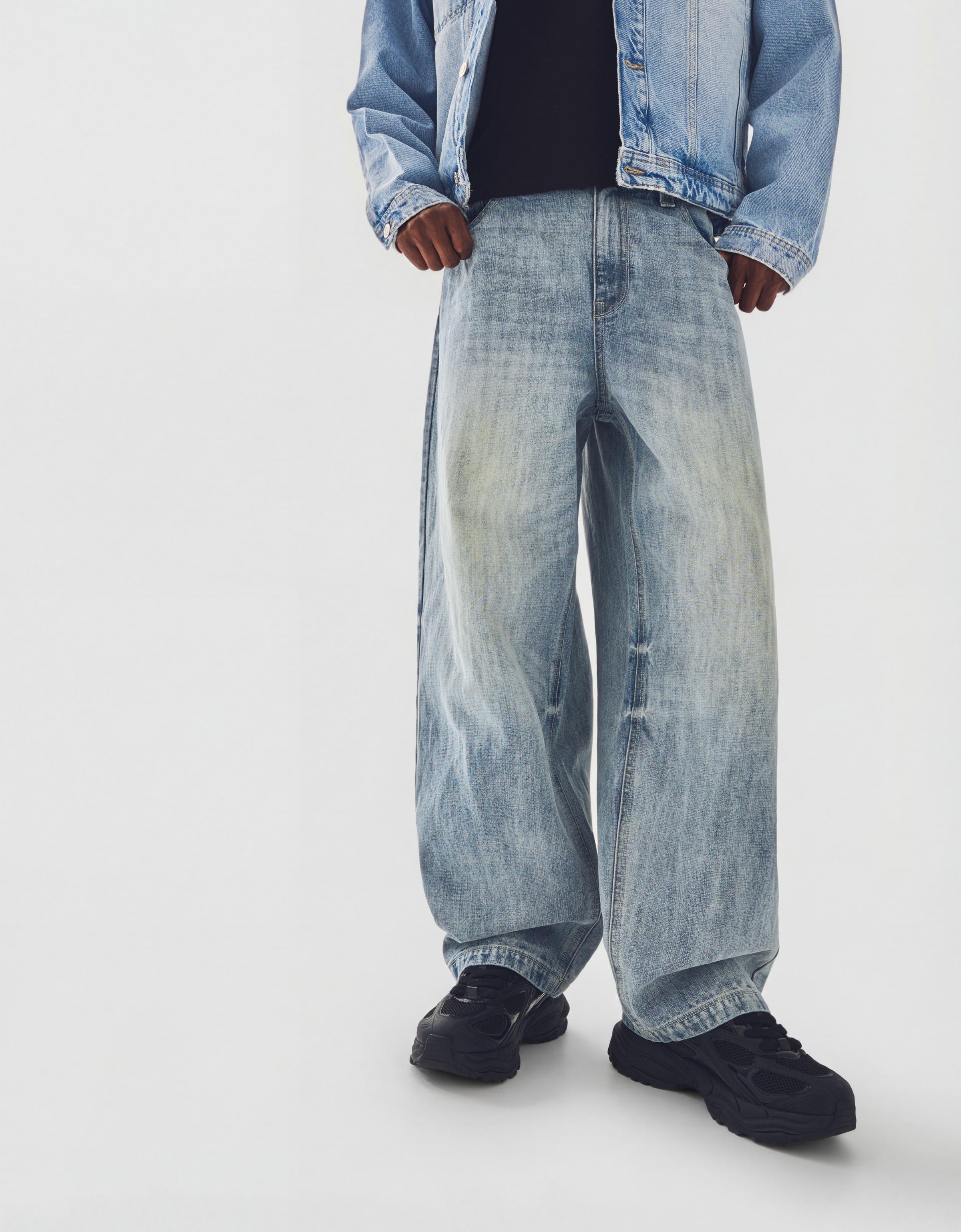 İşlemeli super baggy fit jean - Görsel 19