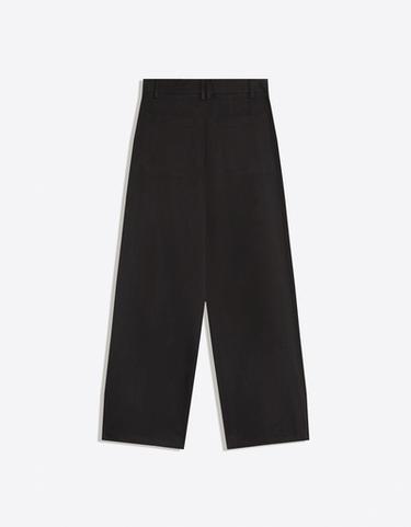 Cross-over pleat baggy trousers — Black 6