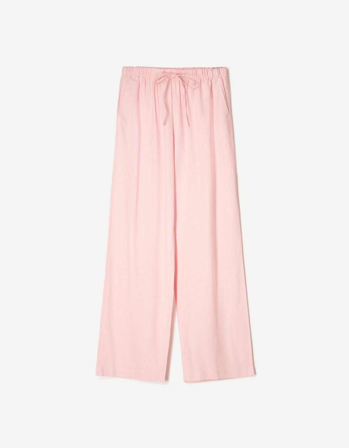 Linen blend trousers with an elasticated waistband