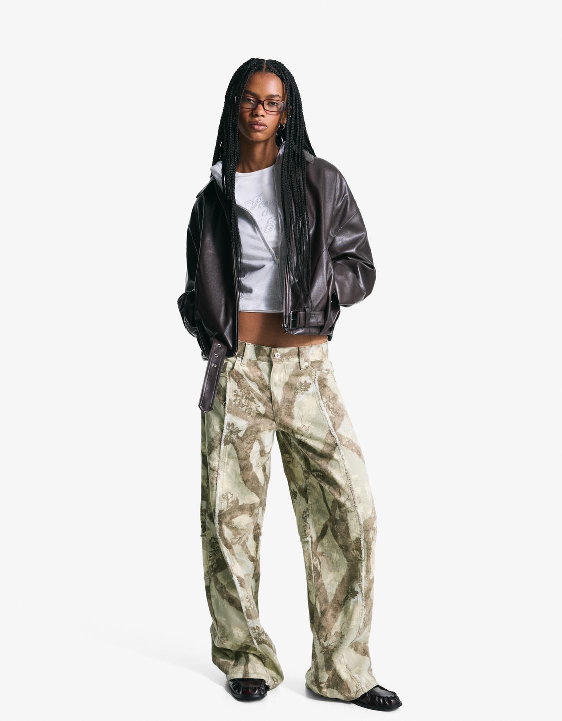 Printed boyfriend jeans