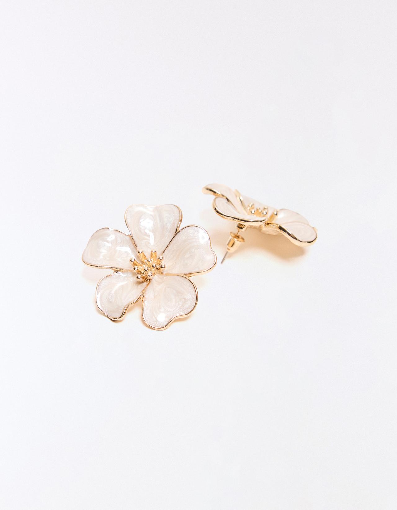 Floral earring pack — Cream