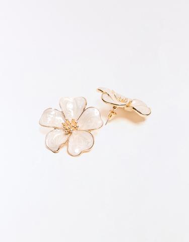 Floral earring pack — Cream 2