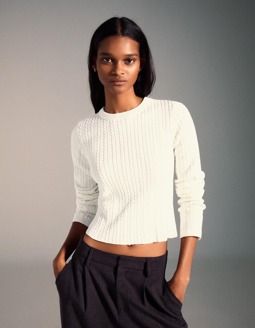 Braided chenille jumper-White