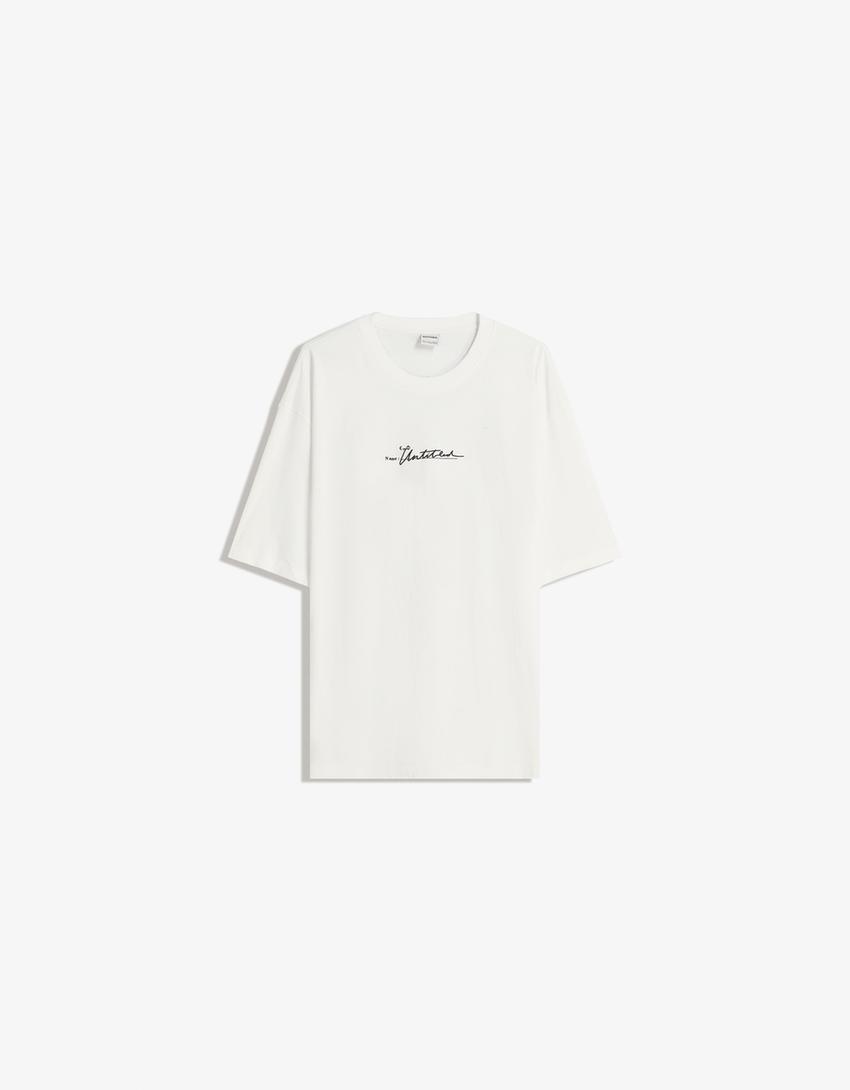 T-Shirt mit kurzen Ärmeln und Print-Weiss