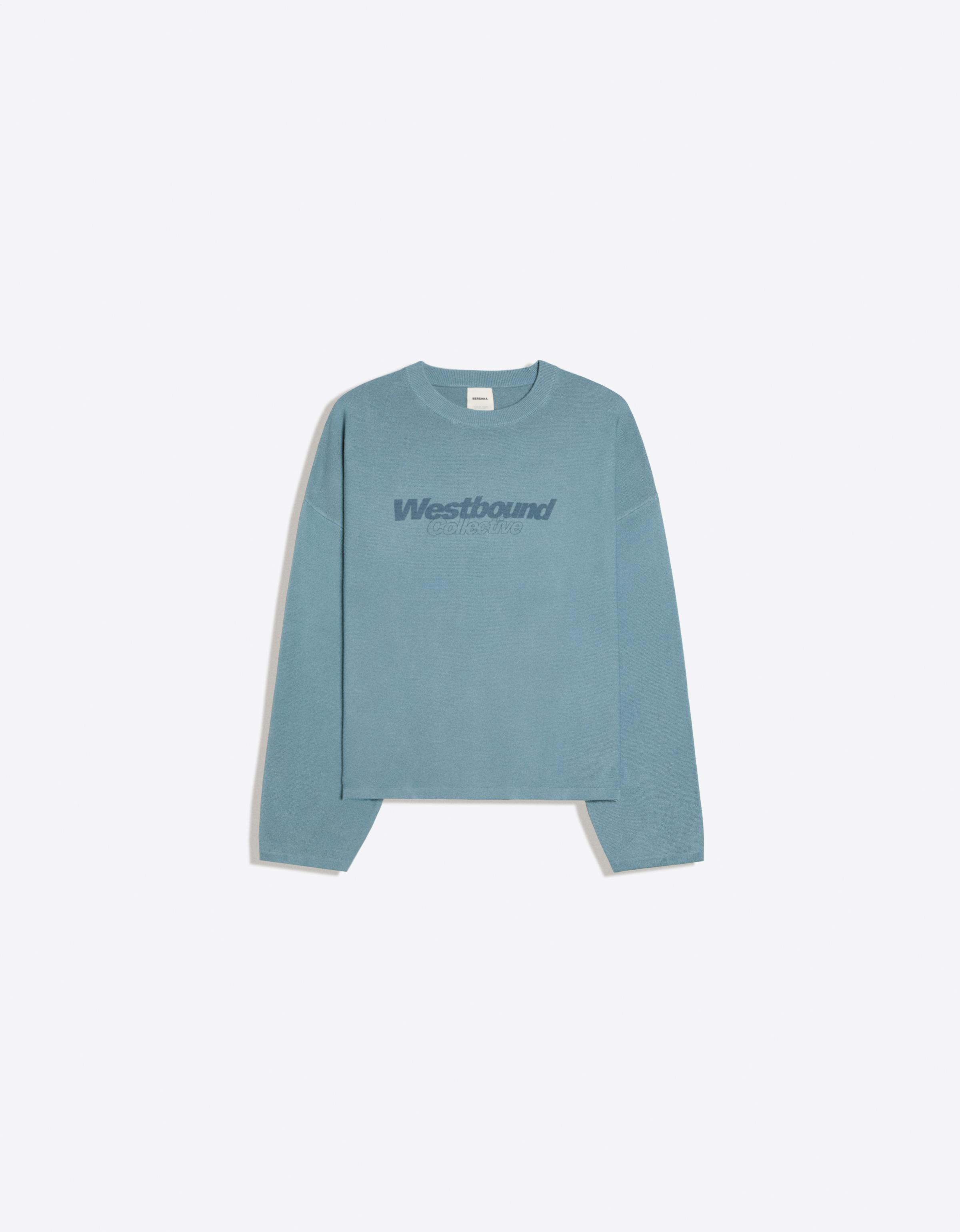 Textured print jumper — Blue