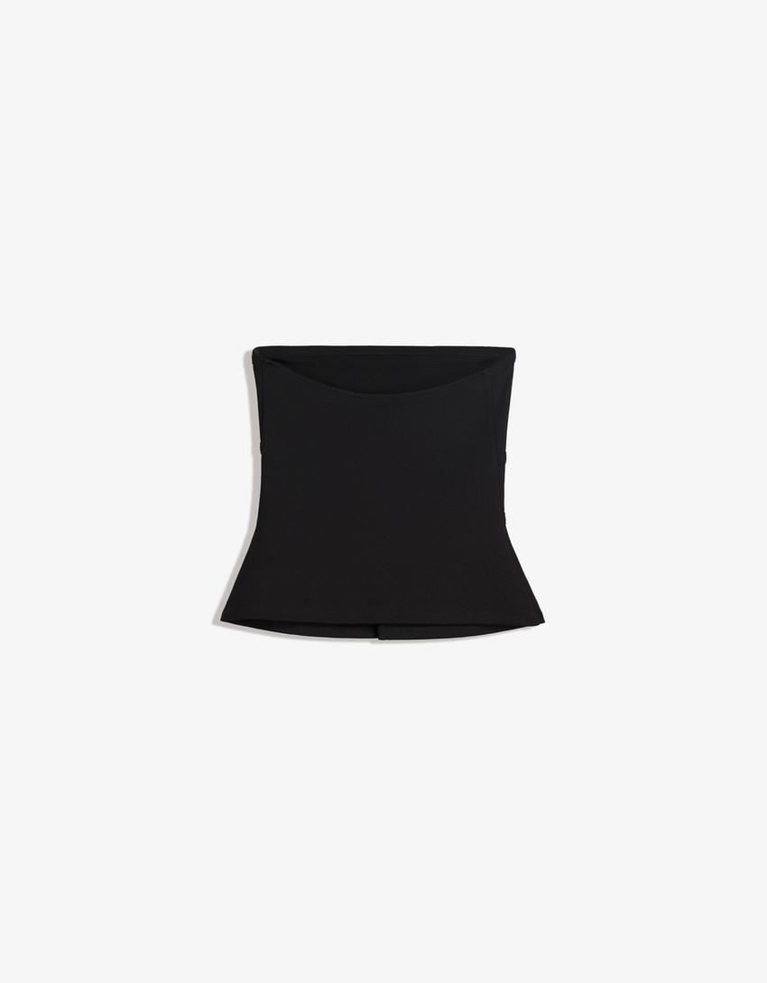 Bandeau top with bows-Black-5