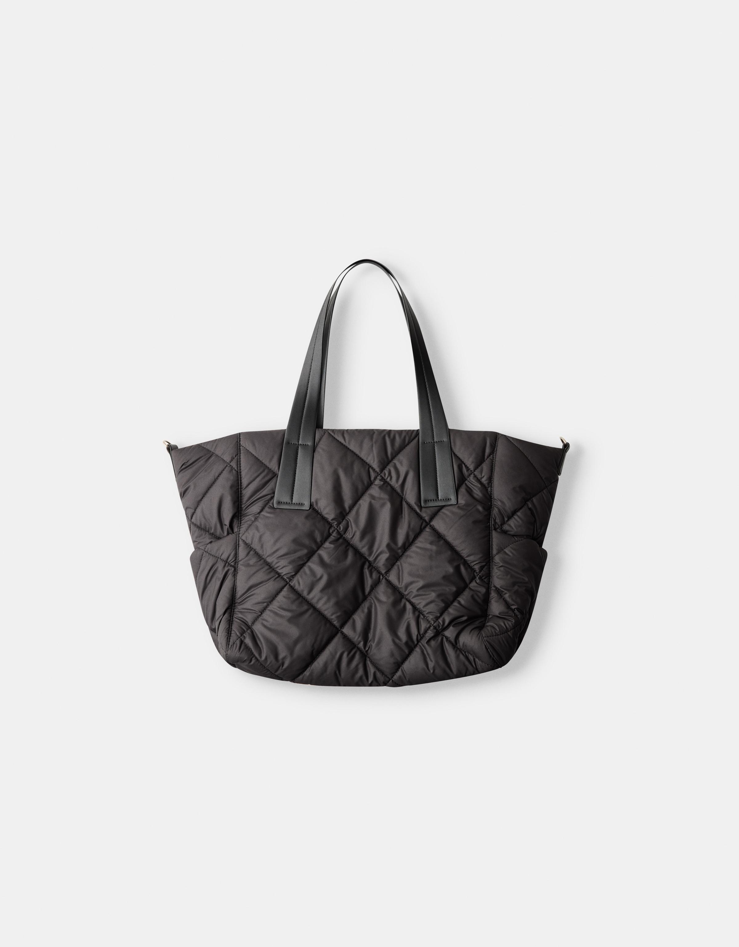 Bershka Gesteppte Shopper-Tasche Damen Schwarz