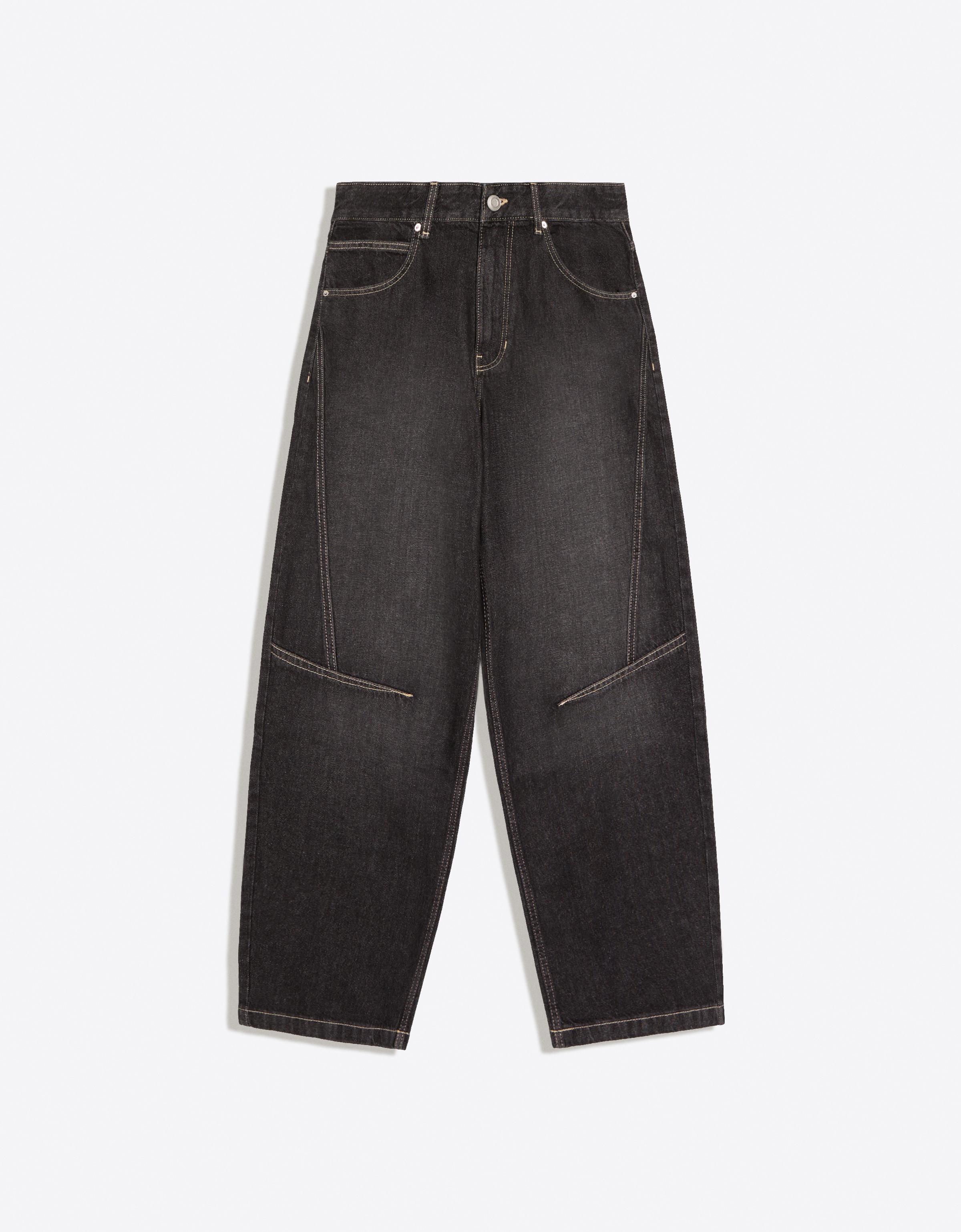 Balloon jeans with seam detail — Black