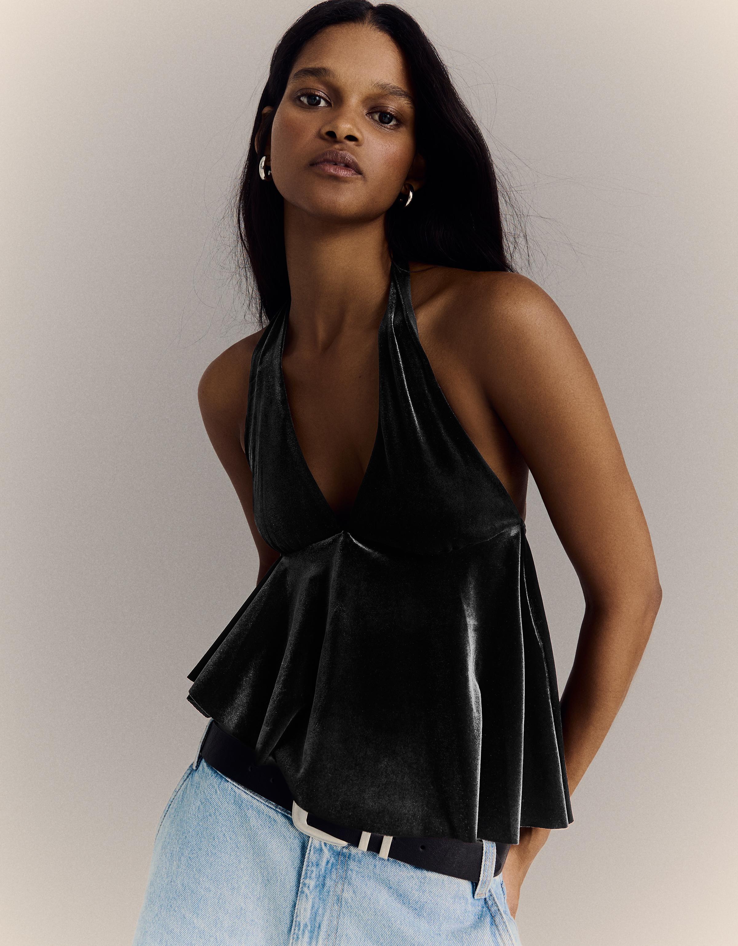 Top halter terciopelo
