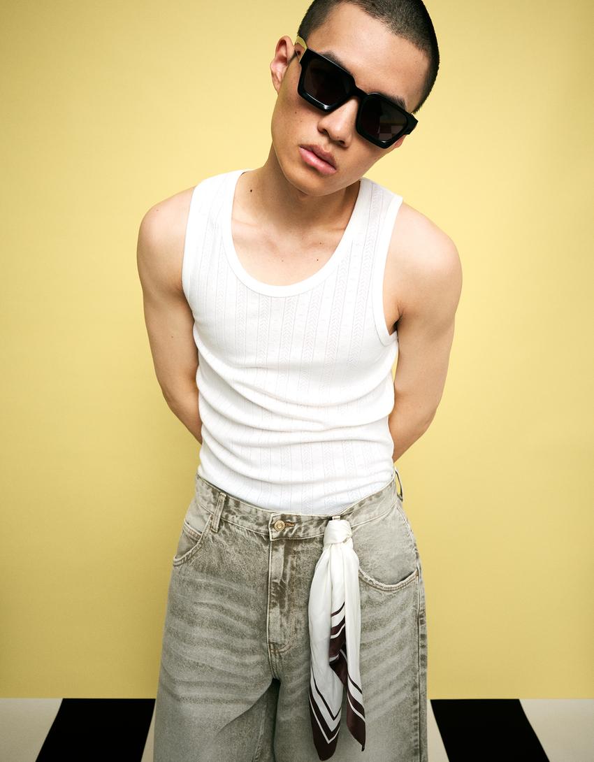 Bermuda jort denim super baggy-Verde-3