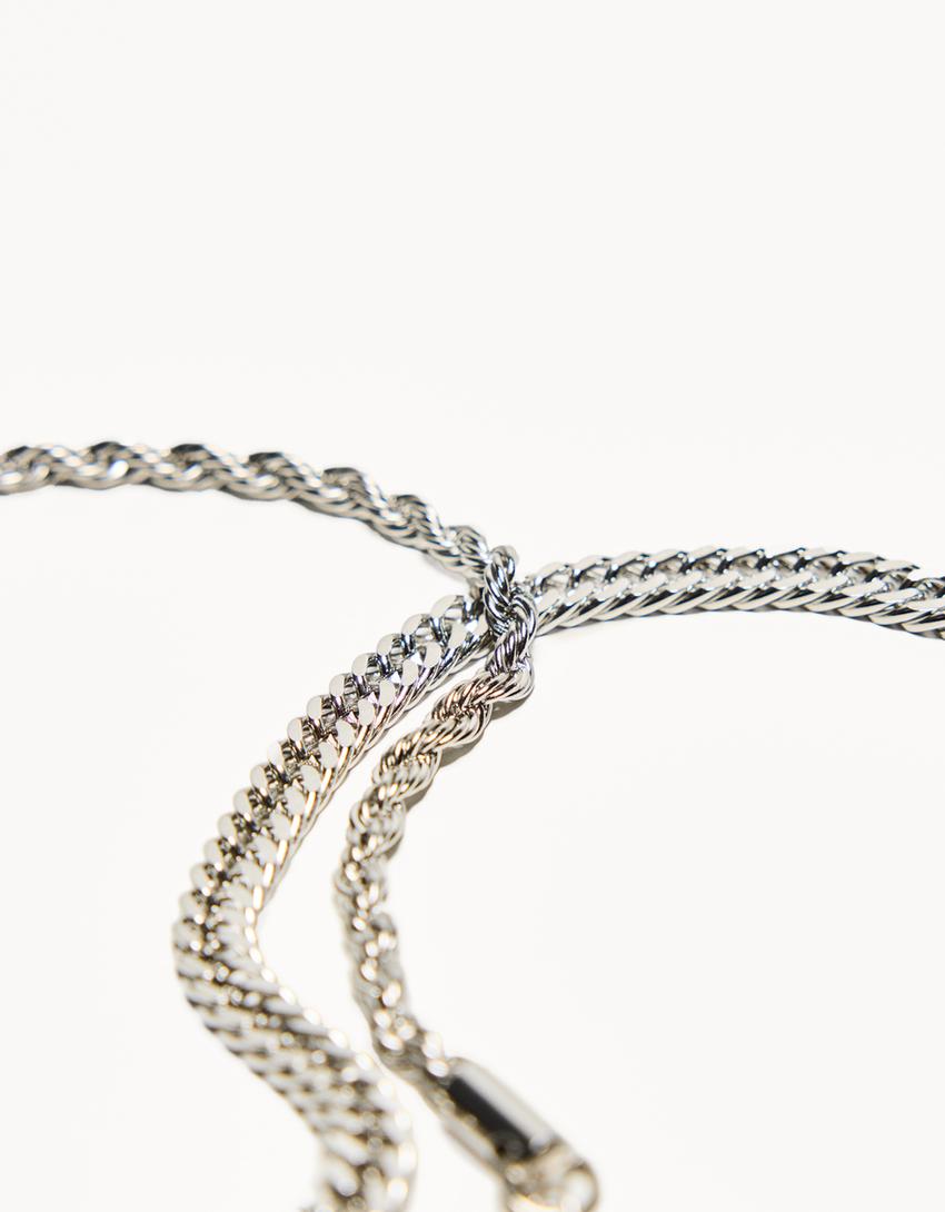 2-pack of steel bracelets-Silver