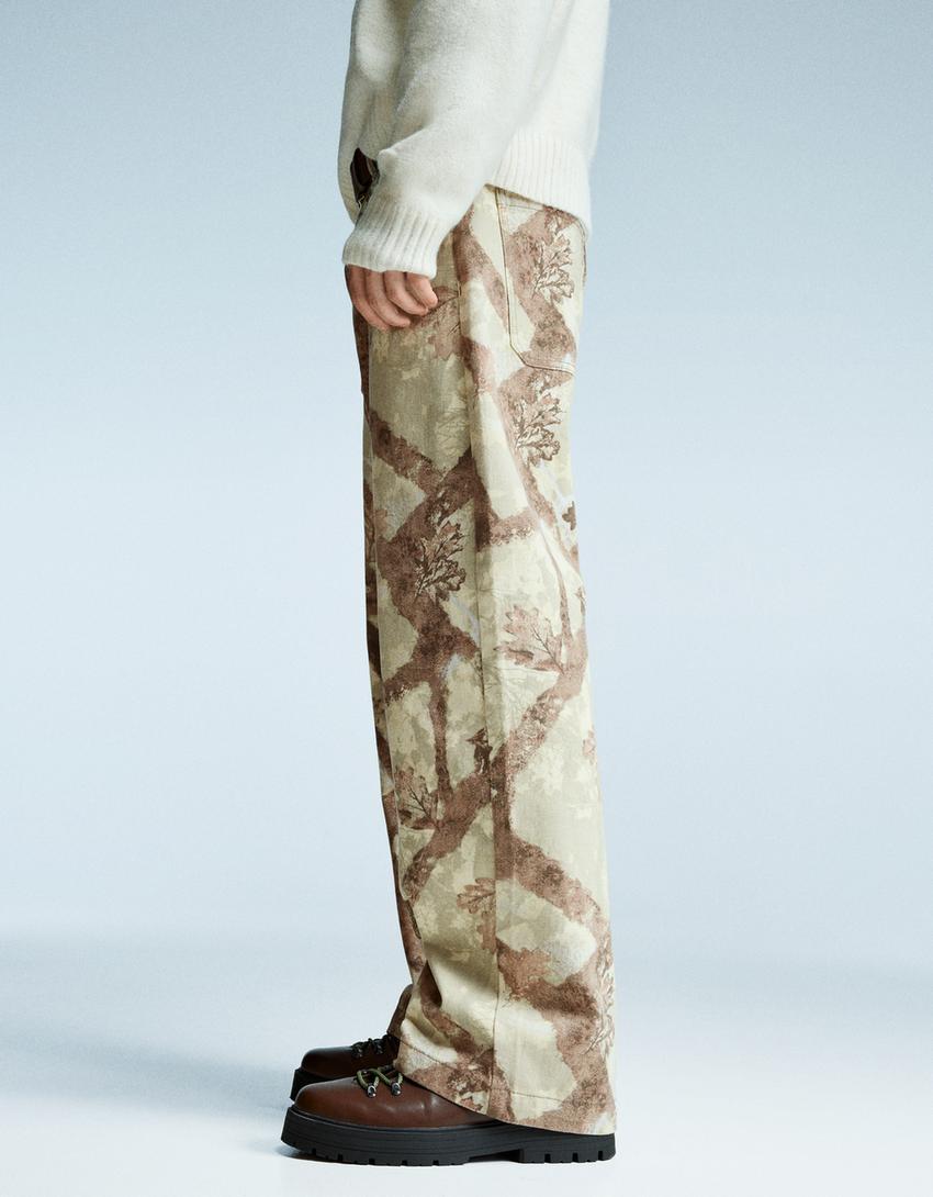 Baggy printed jeans-Green-2