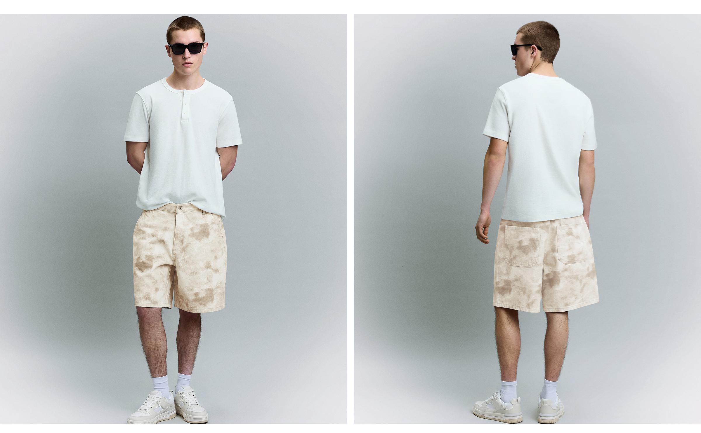 Baggy fit baskılı bermuda - Görsel 44