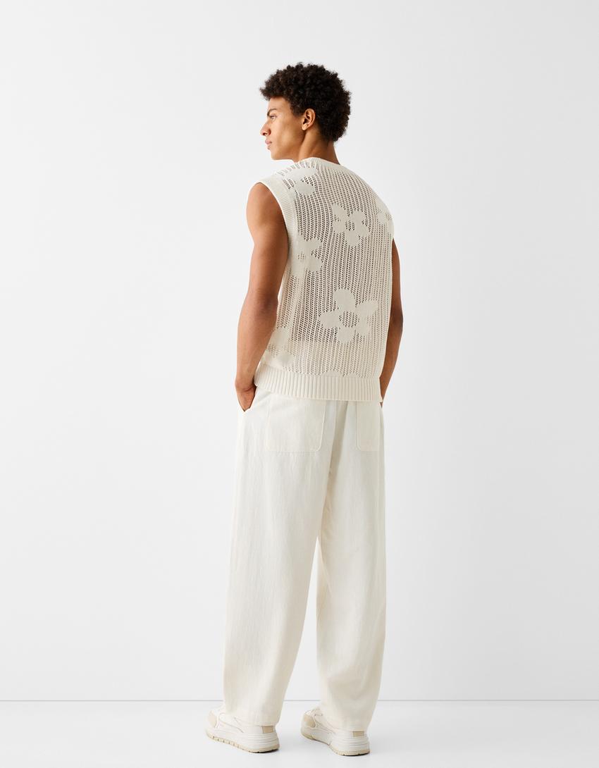 Colete estrutura rendilhado-Branco-1