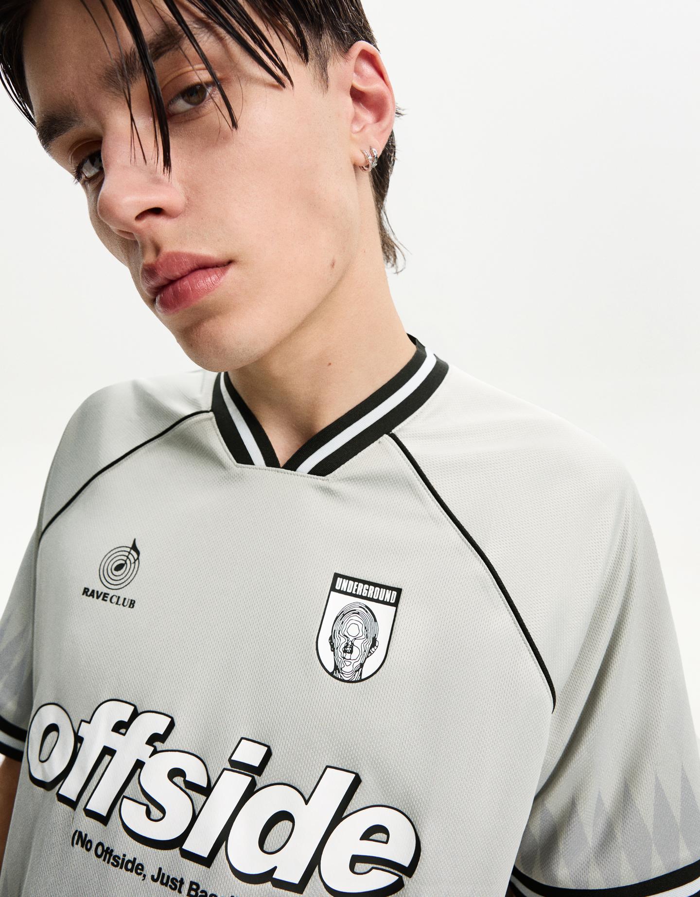 Bershka Camiseta Manga Corta Mesh Sport Print Hombre L Gris