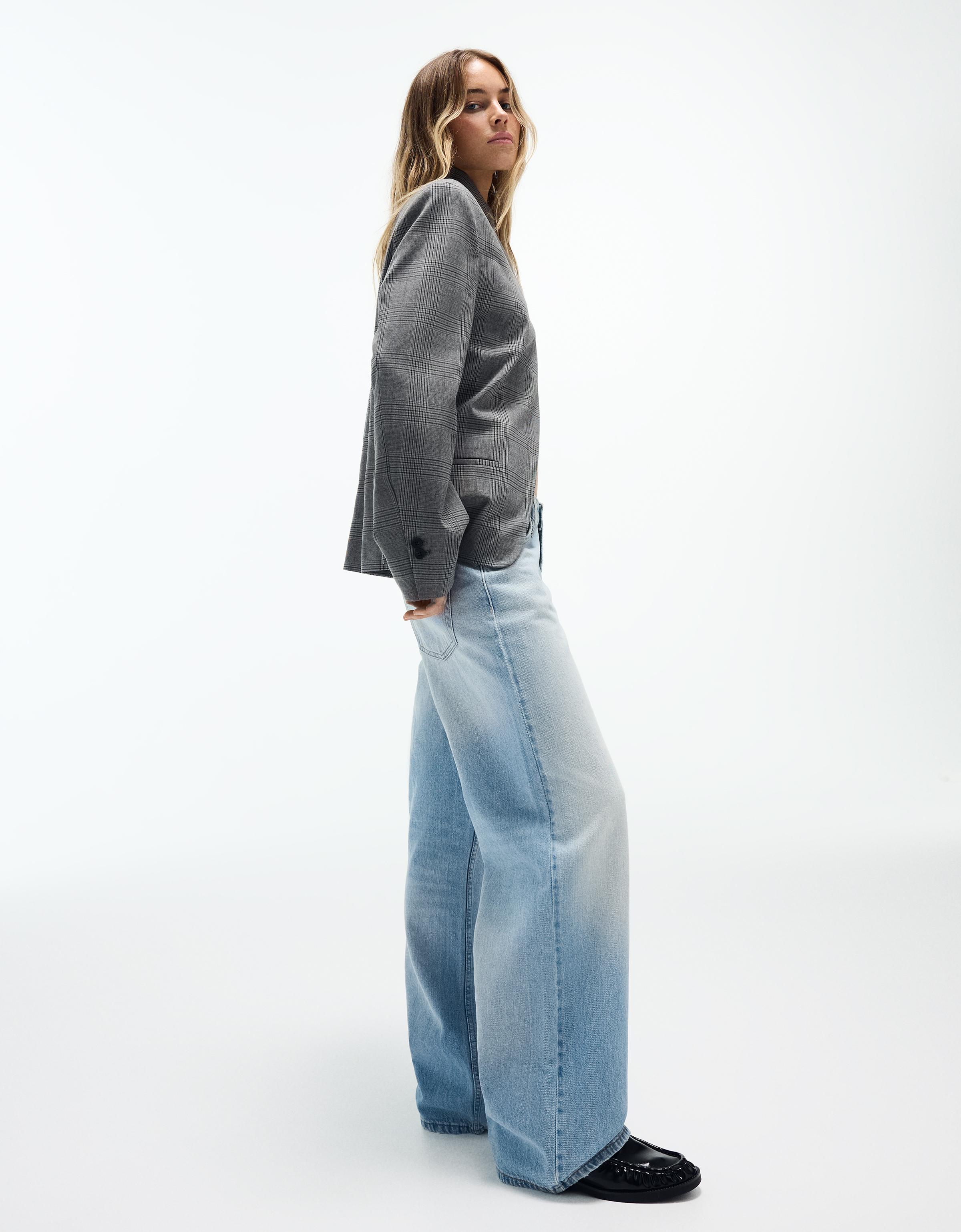 Low-rise straight jeans — Light blue