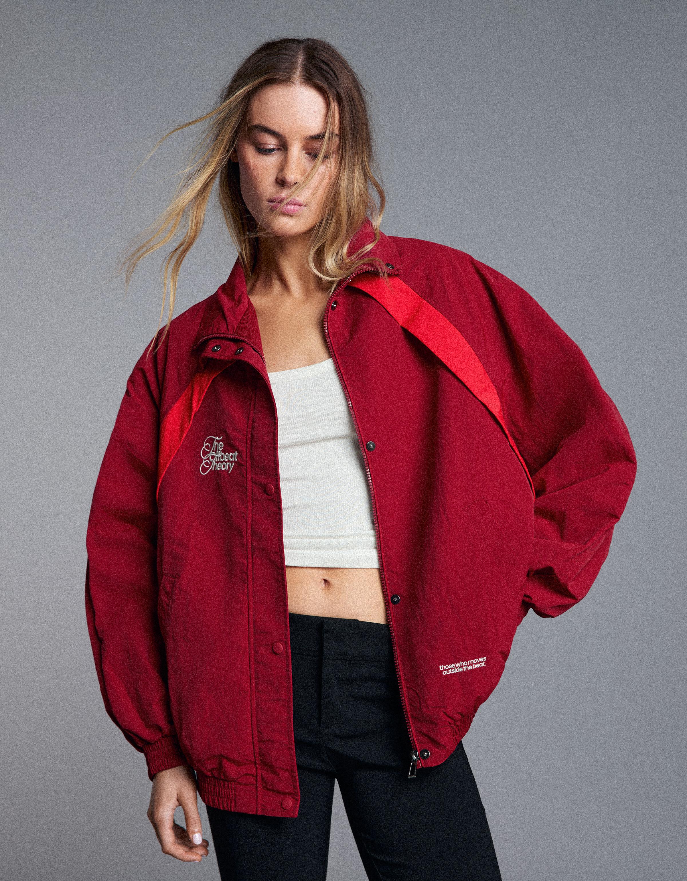 Embroidered lightweight jacket — Burgundy