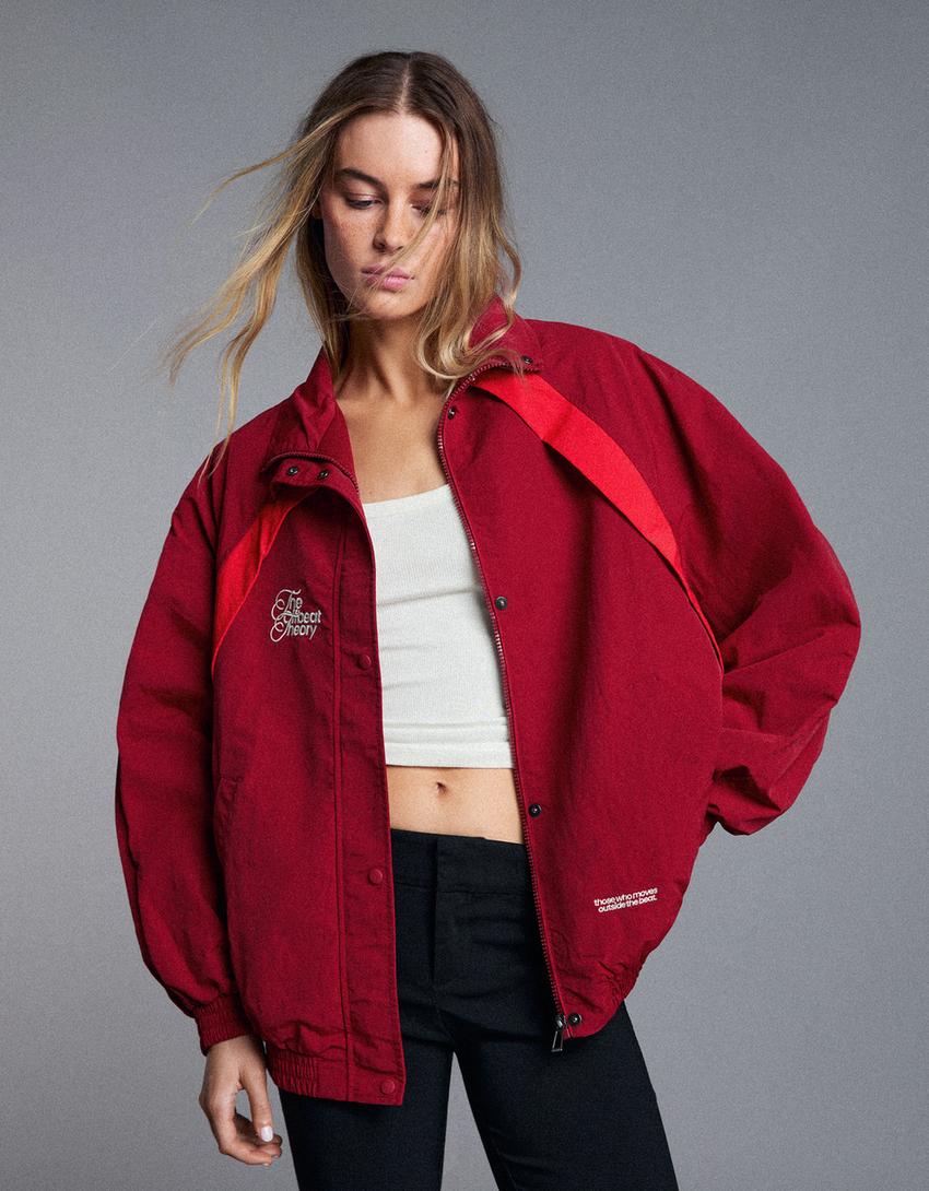 Leichte Jacke mit Stickereien-Bordeaux