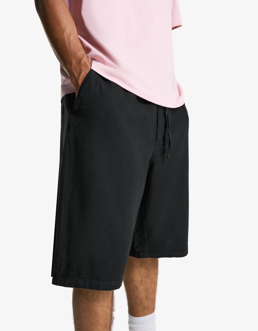 Bermuda skater jogger rústica-Negro