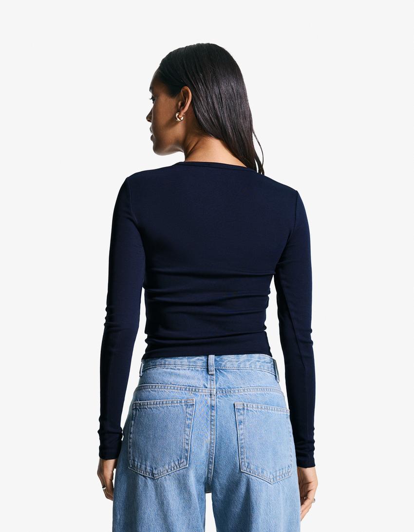 Langarmshirt-Marinenblau