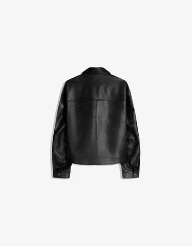 Boxy leather effect jacket — Black 5