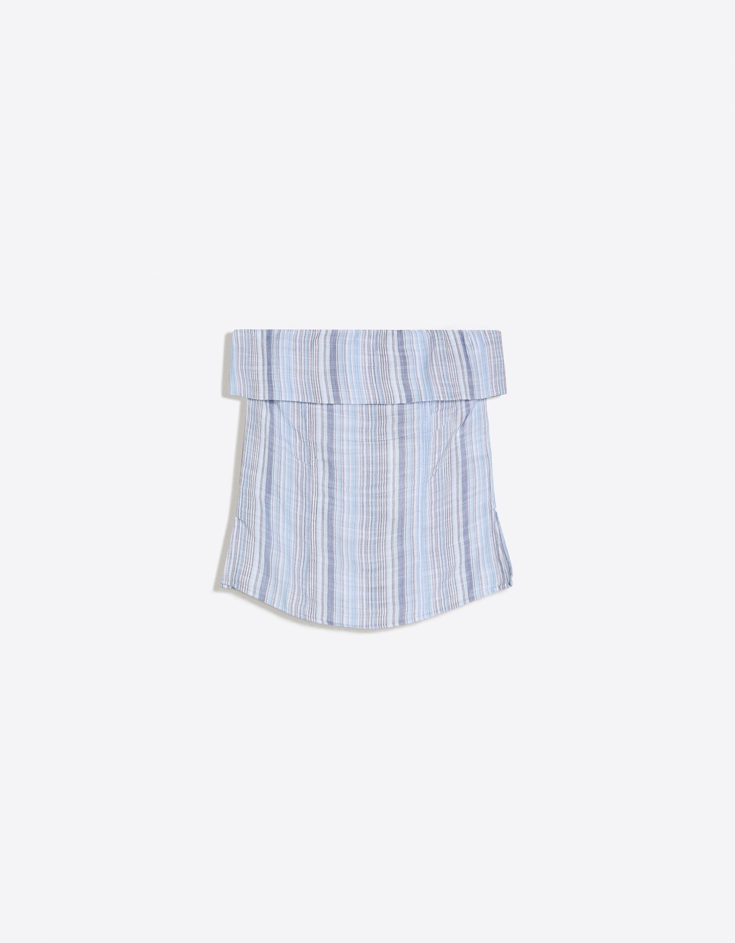 Striped bandeau top — Light blue