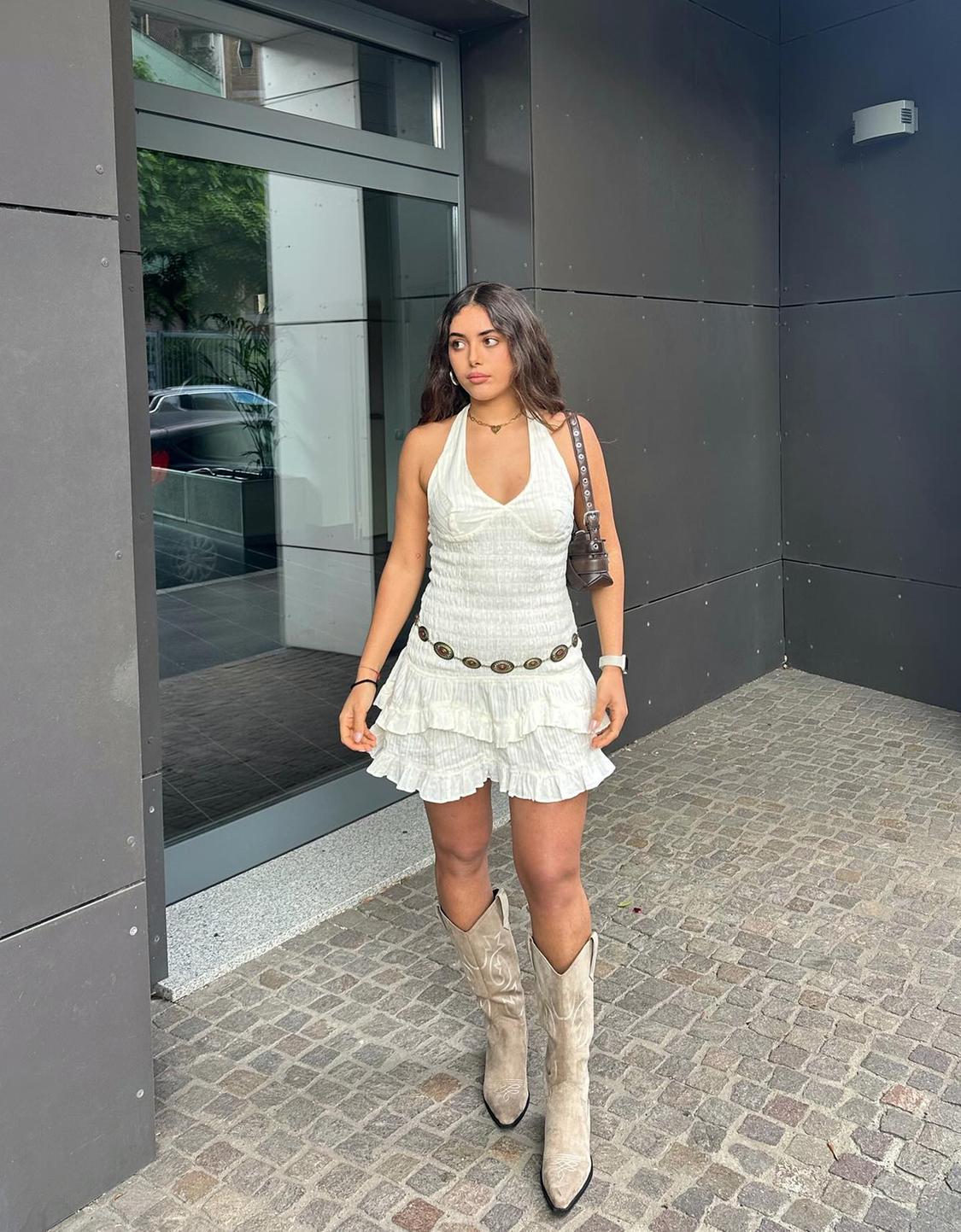 Ruffled mini dress